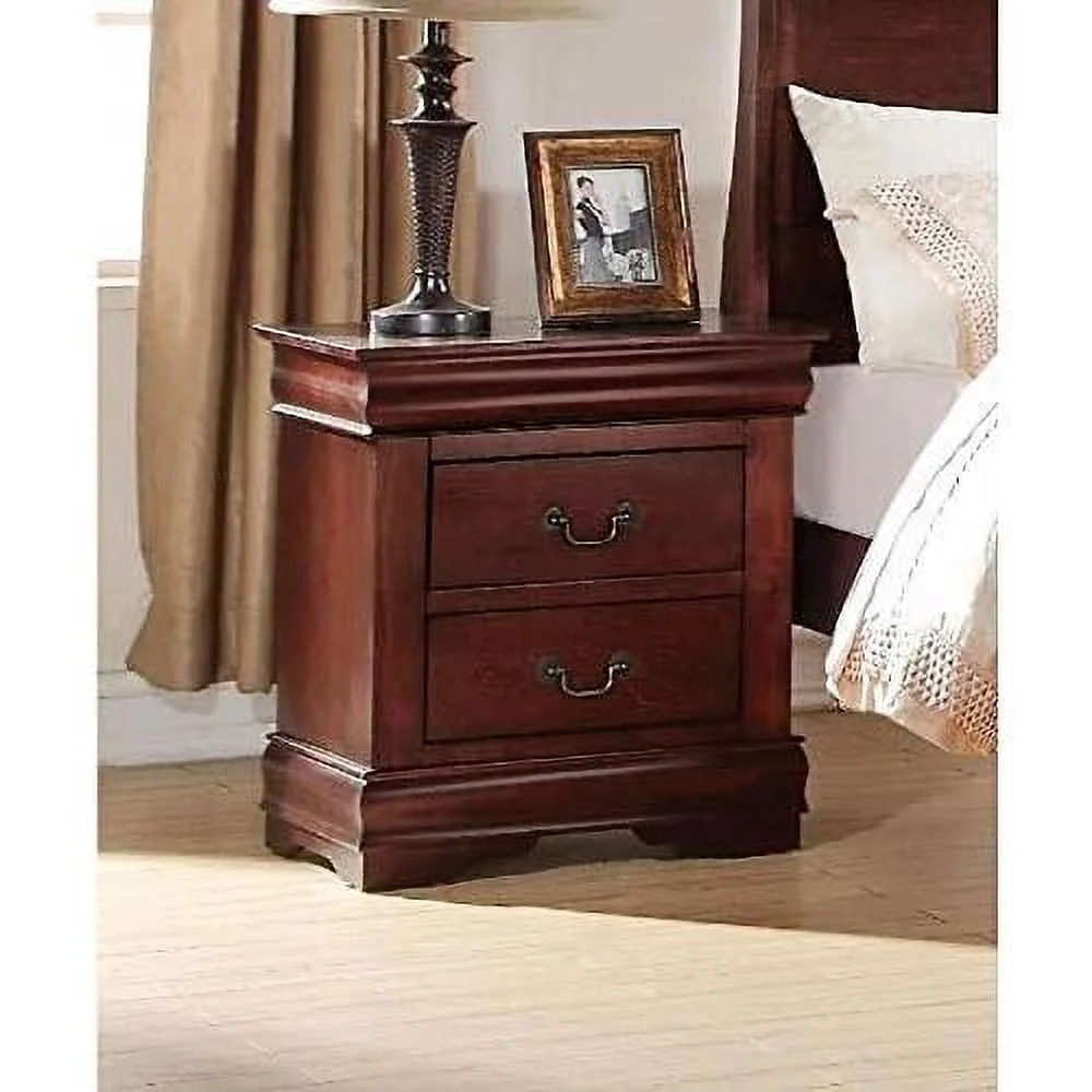 Nightstand With 2 Drawers, Small Dresser, Bedside Furniture, Night Stand, End Table With Storage For Bedroom, Living Room, College Dorm (Cherry)