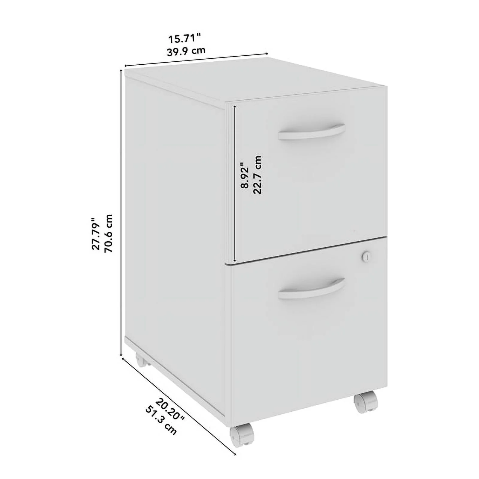 Bowery Hill 2 Drawer Mobile File Cabinet in Natural Elm - Engineered Wood