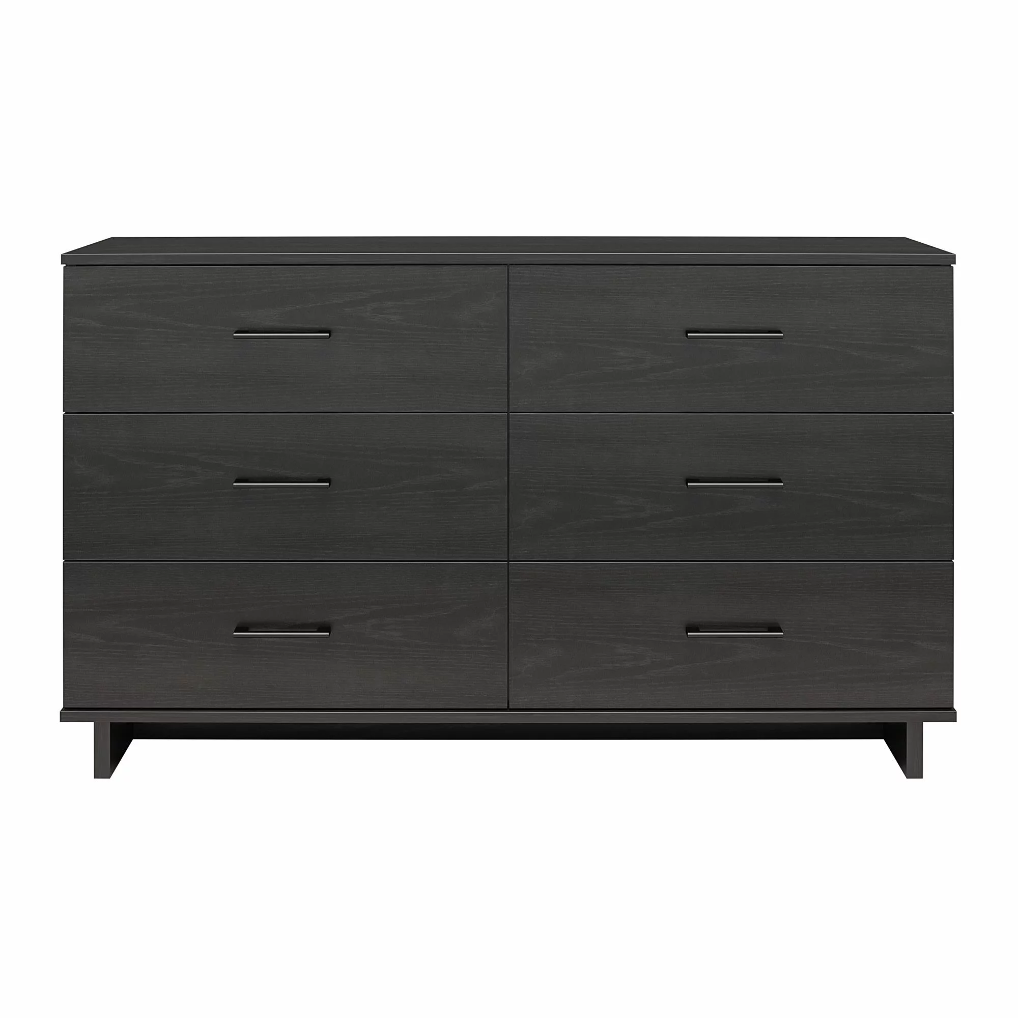 Ameriwood Home Southlander 6 Drawer Wide Dresser, Black Oak