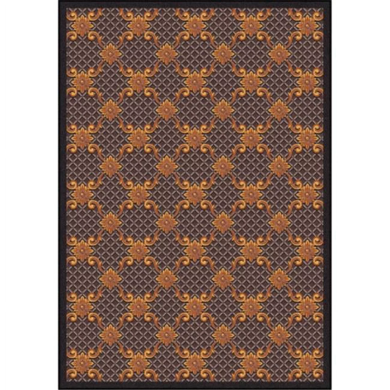 Any Day Matinee Queen Anne Rectangle Theater Area Rugs 02 Brown - 5 ft. 4 in. x 7 ft. 8 in.