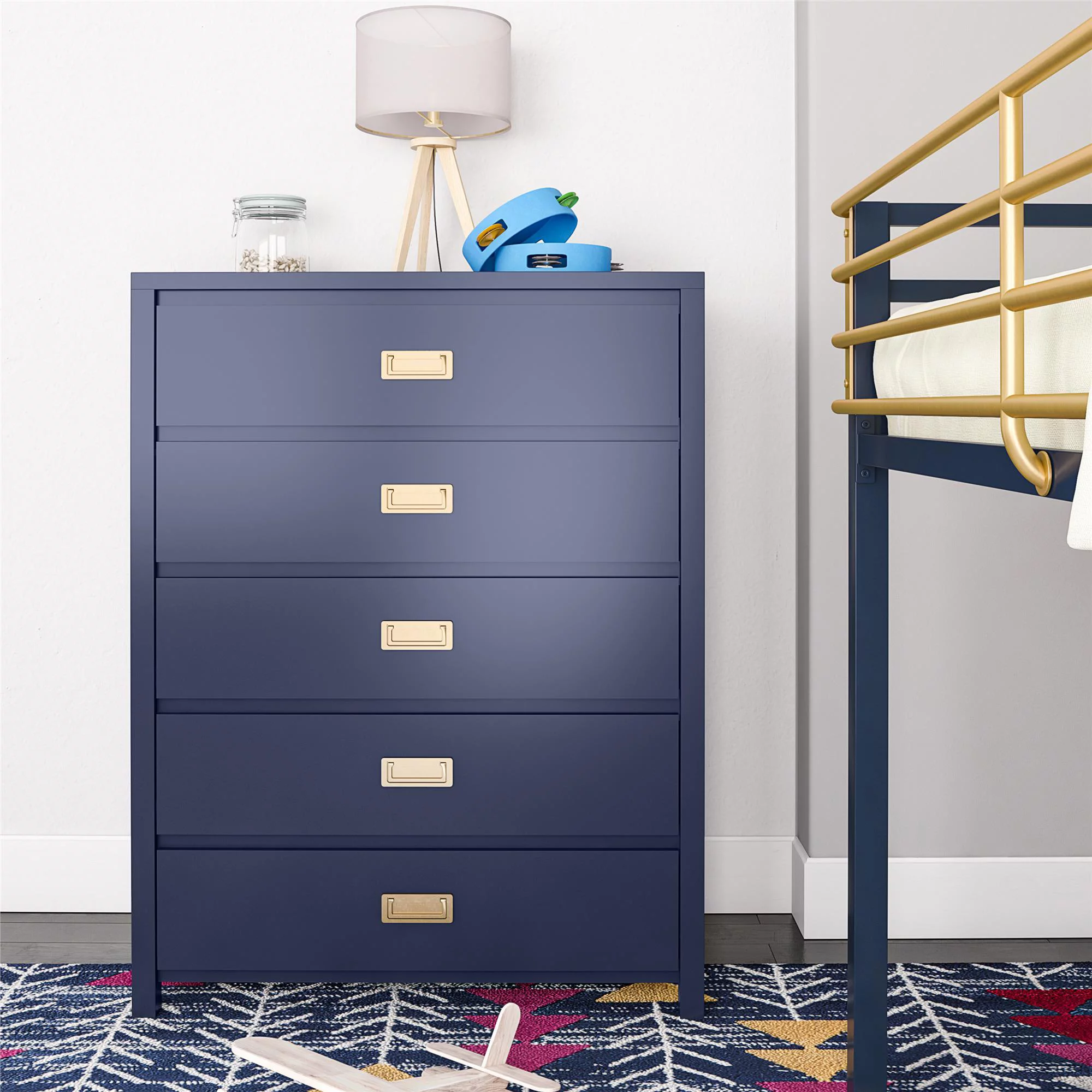 Little Seeds Monarch Hill Haven 5 Drawer Navy Kidsâ Dresser