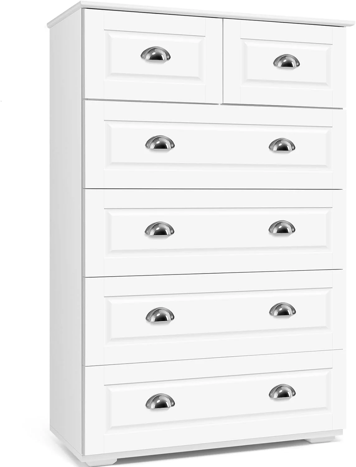 White Dresser for Bedroom 6 Chest of Drawer Dresser with Deep Drawers Wood Tall Dresser Dresser Organizer for Living Room Hallway Entryway