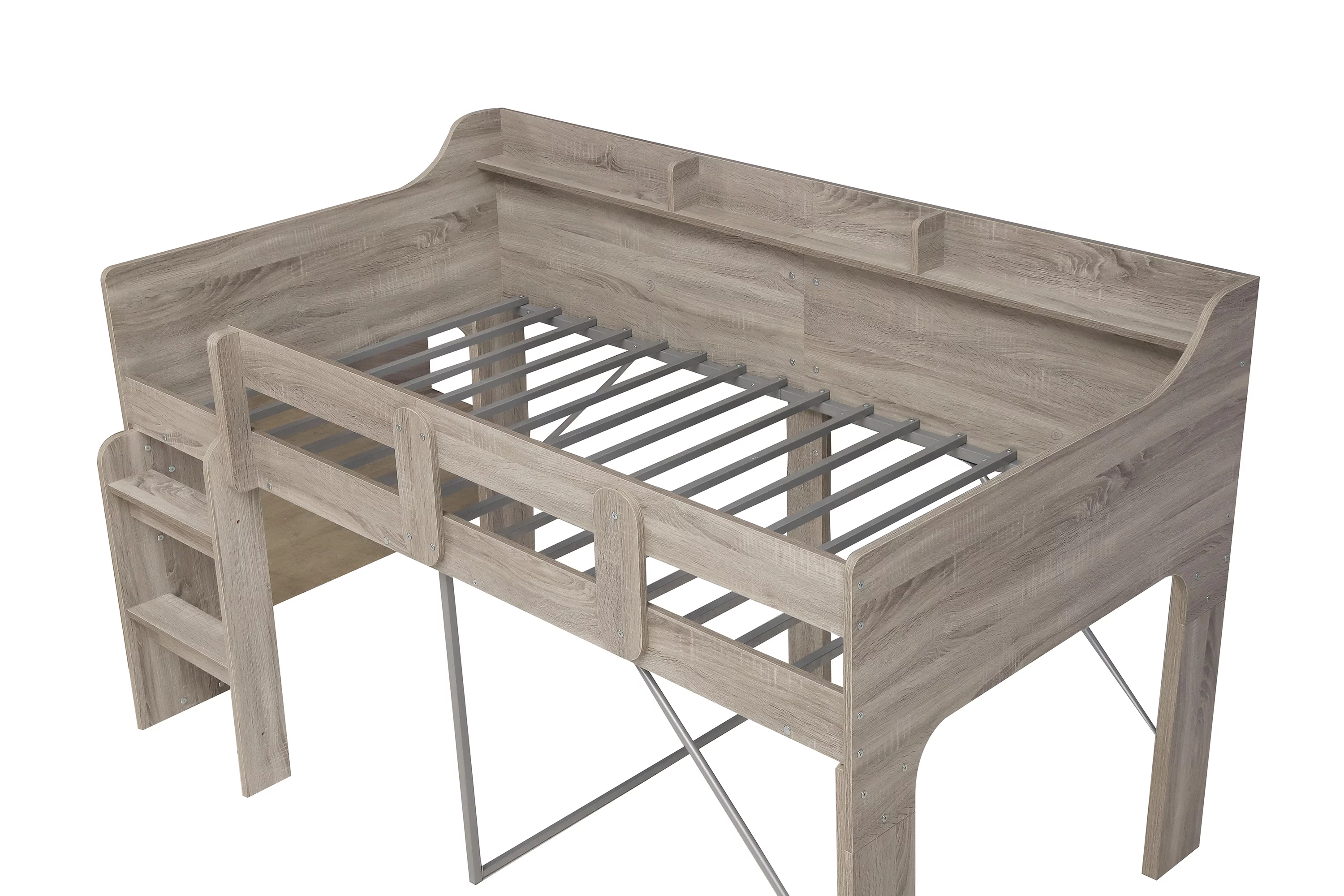 BK Furniture Hamilton Loft Convertible Bed, Gray Wash