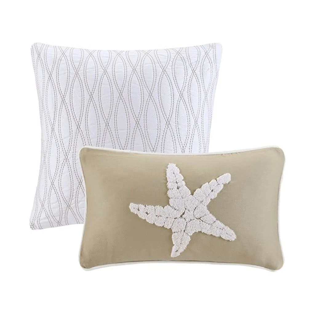 Gracie Mills Douglass 6-Peice Cotton Jaquard Comforter Set with Coral Embroidery - GRACE-455