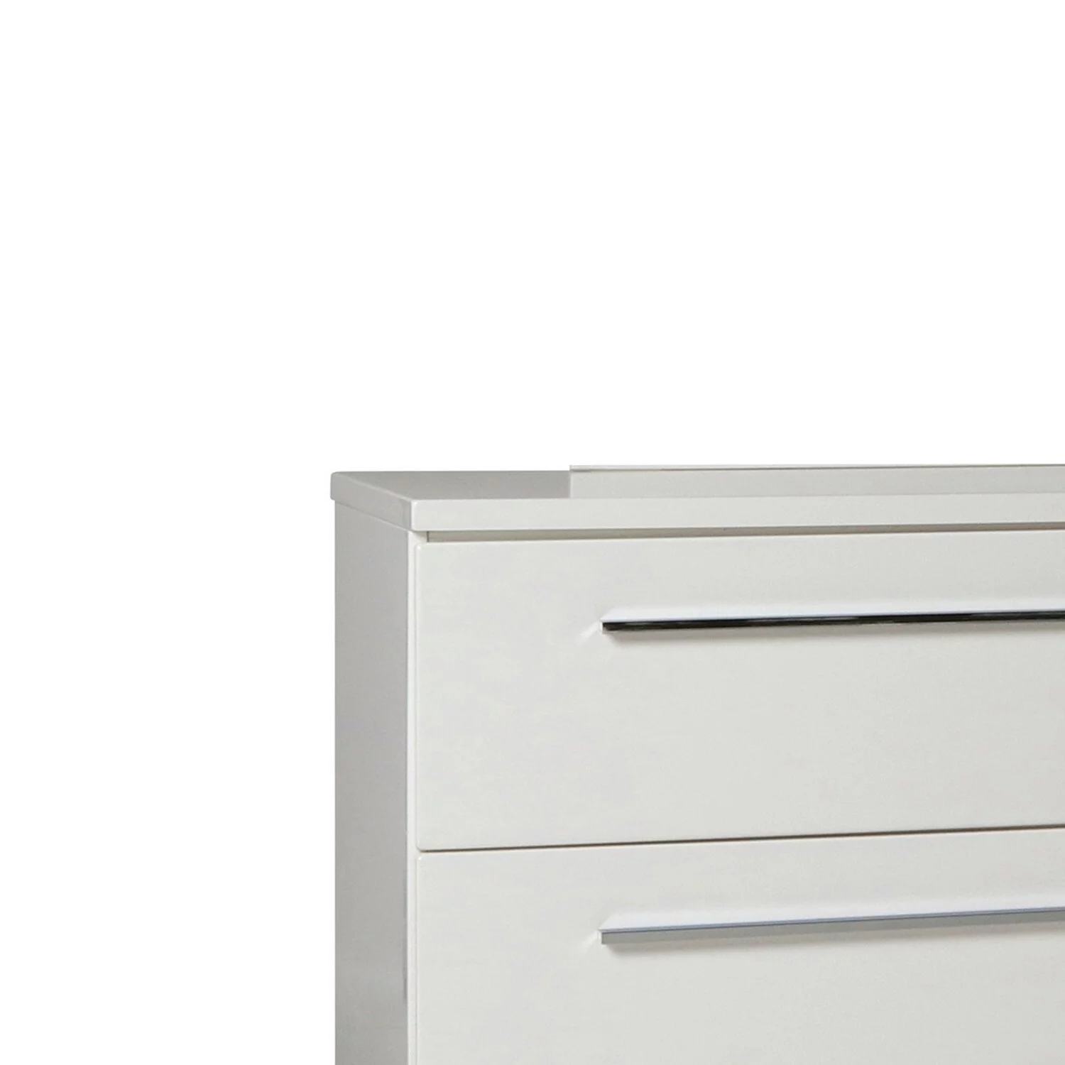 Benzara Contemporary Style 6 Drawer Wooden Dresser with Metal Pulls, White