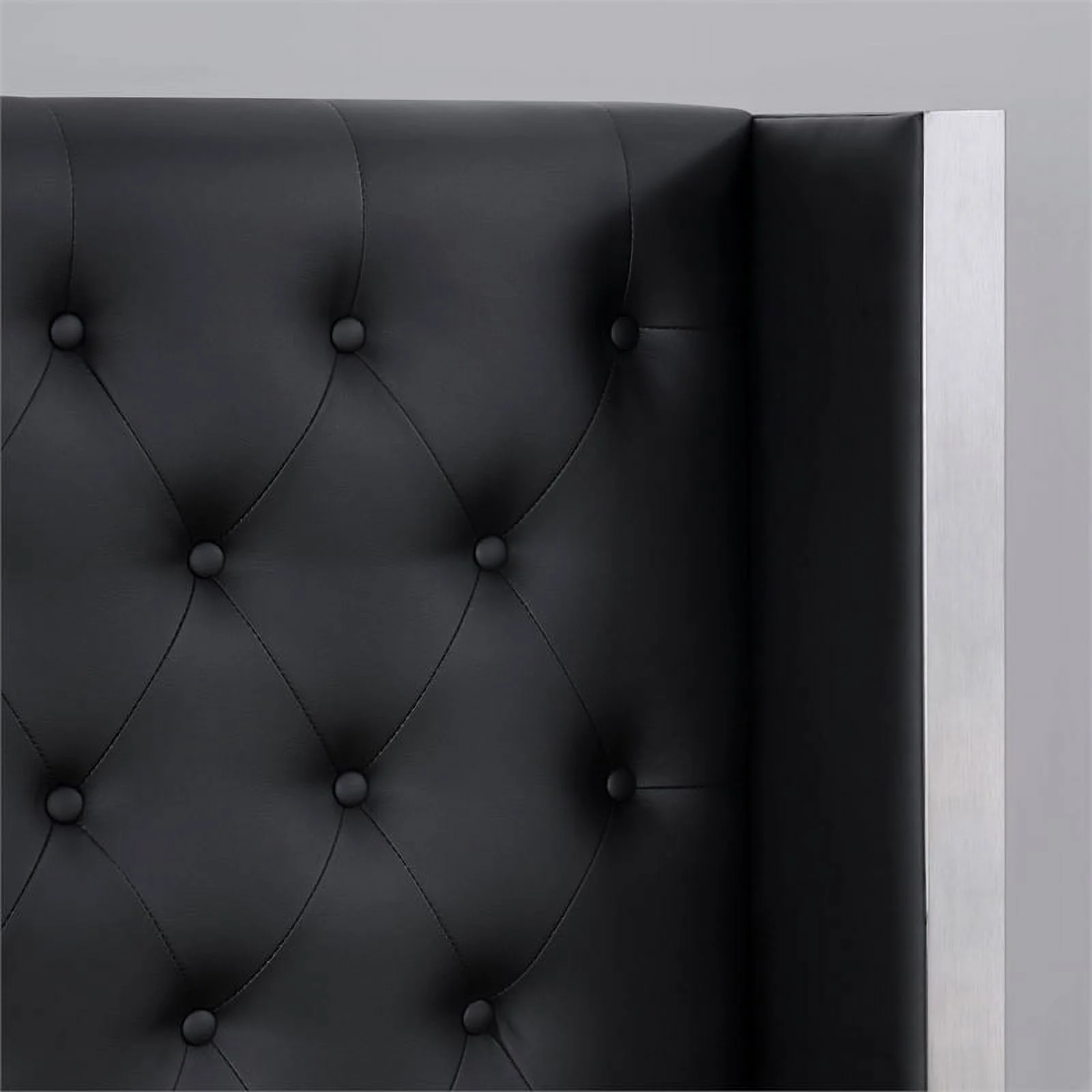 Furniture of America Kurke Wood Queen Upholstered Bed in Black