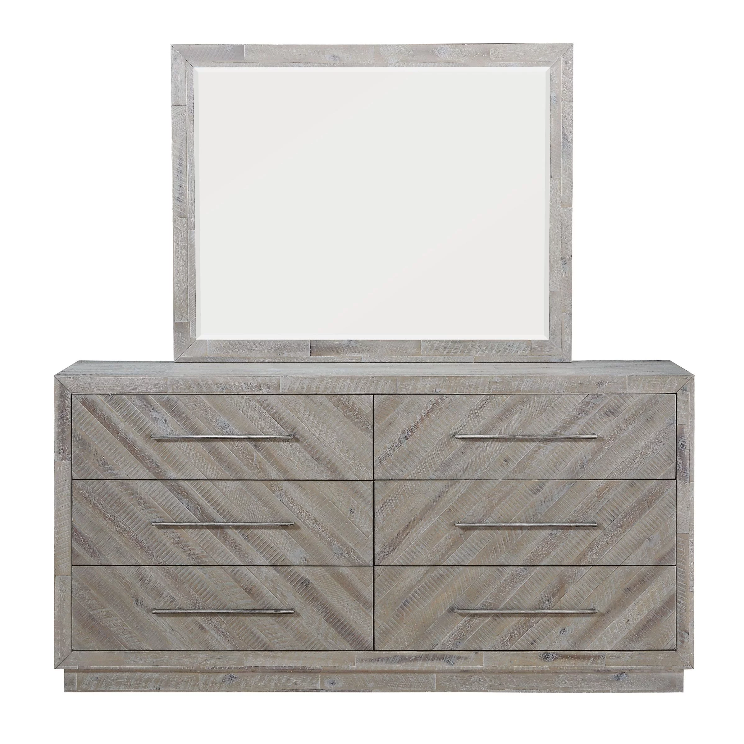 Modus Alexandra 2 PC Dresser & Mirror Set in Rustic Latte