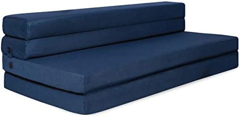 HBBOOMLIFE Tri-Fold Foam Folding Mattress and Sofa Bed for Guests- Queen Size (78"x58"x4.5")