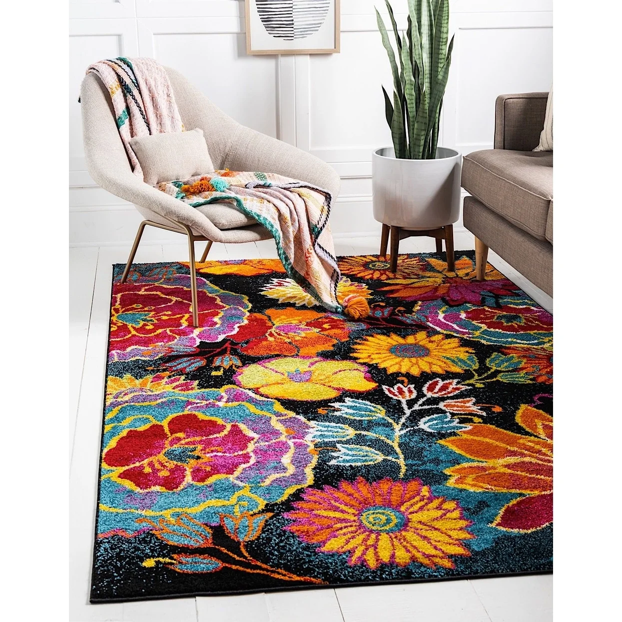 Country & Floral Noach Collection Area Rug 2'7