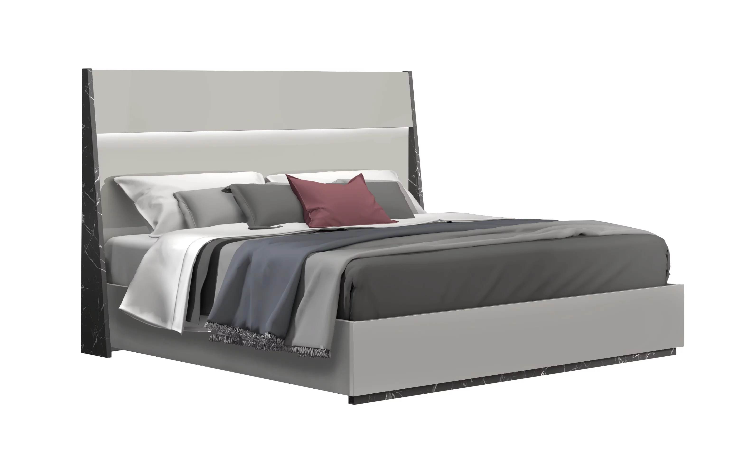 J&M Furniture Stoneage Premium Bedroom with 6 piece queen bed, chest, dresser, mirror and 2 nightstand, queen bedroom set