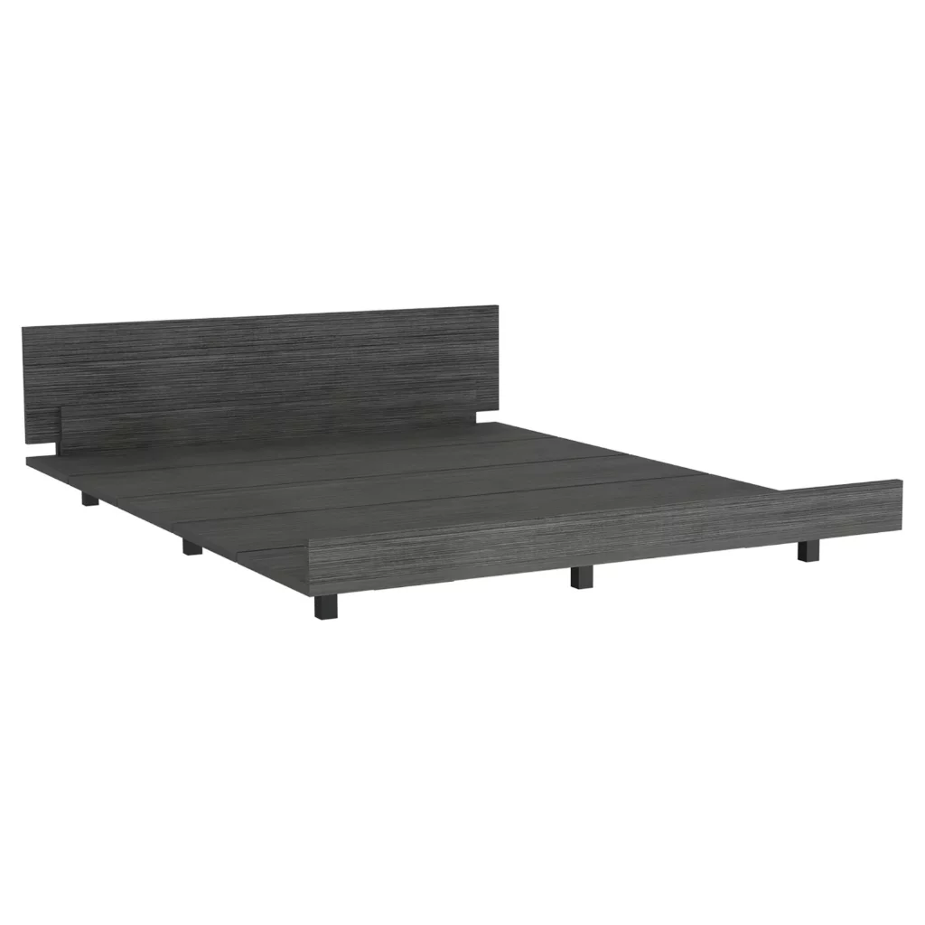 We Have Furniture Queen Bed Base Cervants, Frame, Smokey Oak Finish