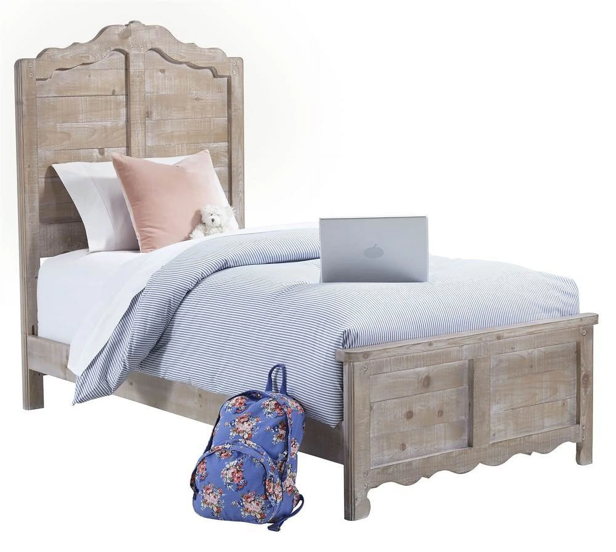 Progressive Furniture Traditional Slat Framed Pine Wood Headboard, Twin, Brown/Off-White