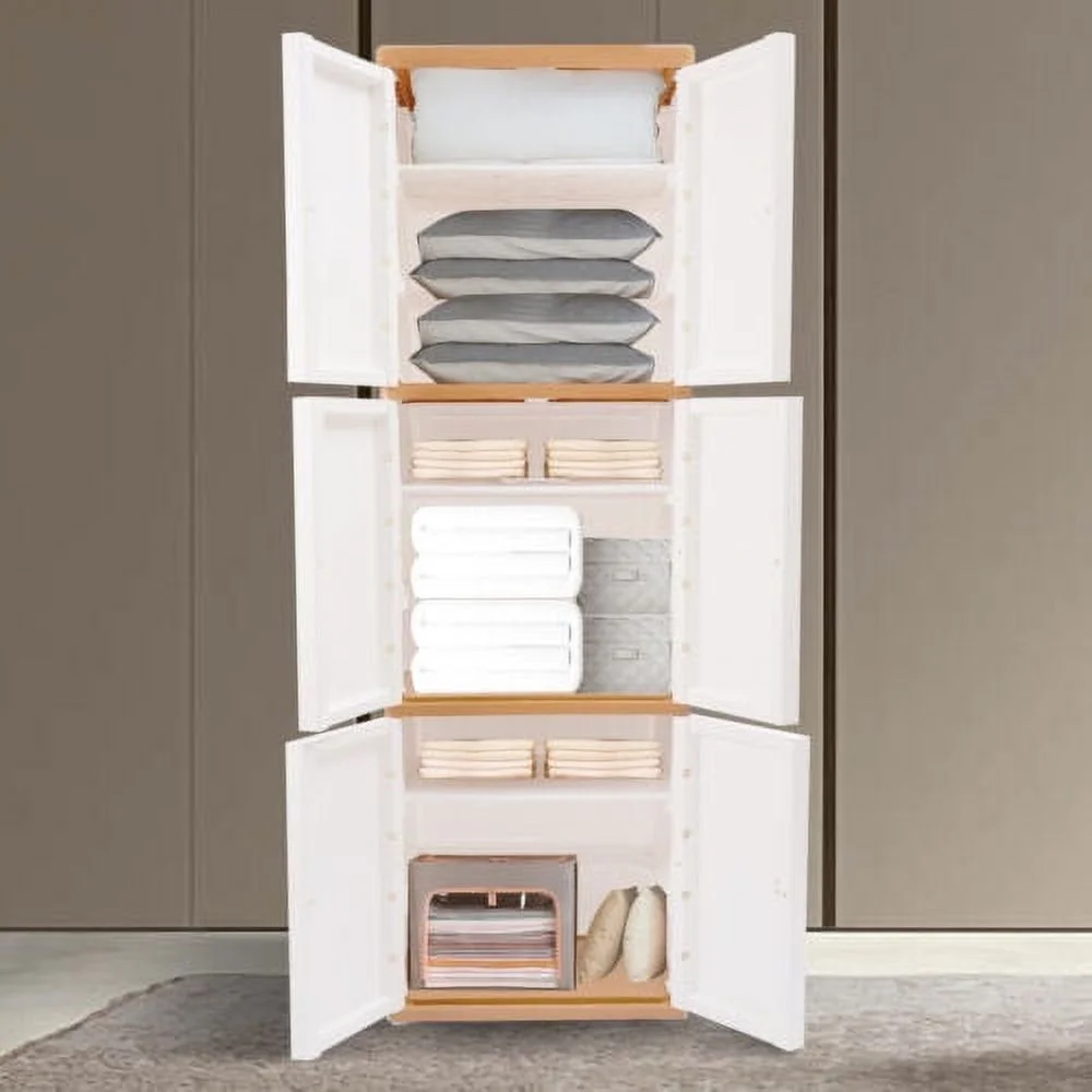 3 Tier Bedroom Storage Cabinet PP Drawer Dresser Organizer Shelf 19.7
