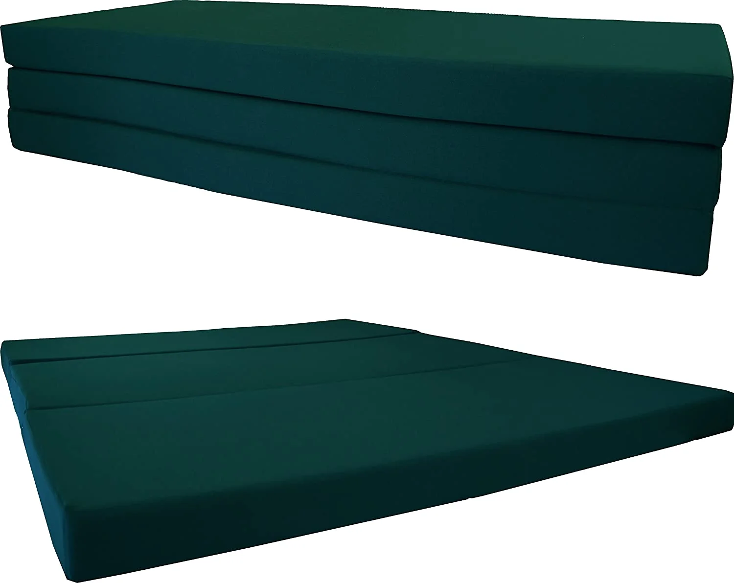 GEROBOOM D&D Futon Queen Hunter Green Shikibuton Trifold Foam Beds 80 x 60 x 4 Folding Foam Bed Ottoman Bench 1.8 lb High Density Foam