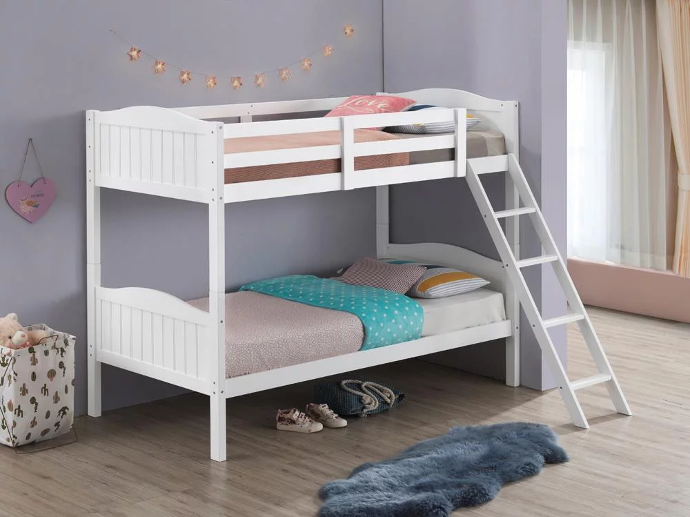 Arlo Twin Over Twin Bunk Bed with Ladder White