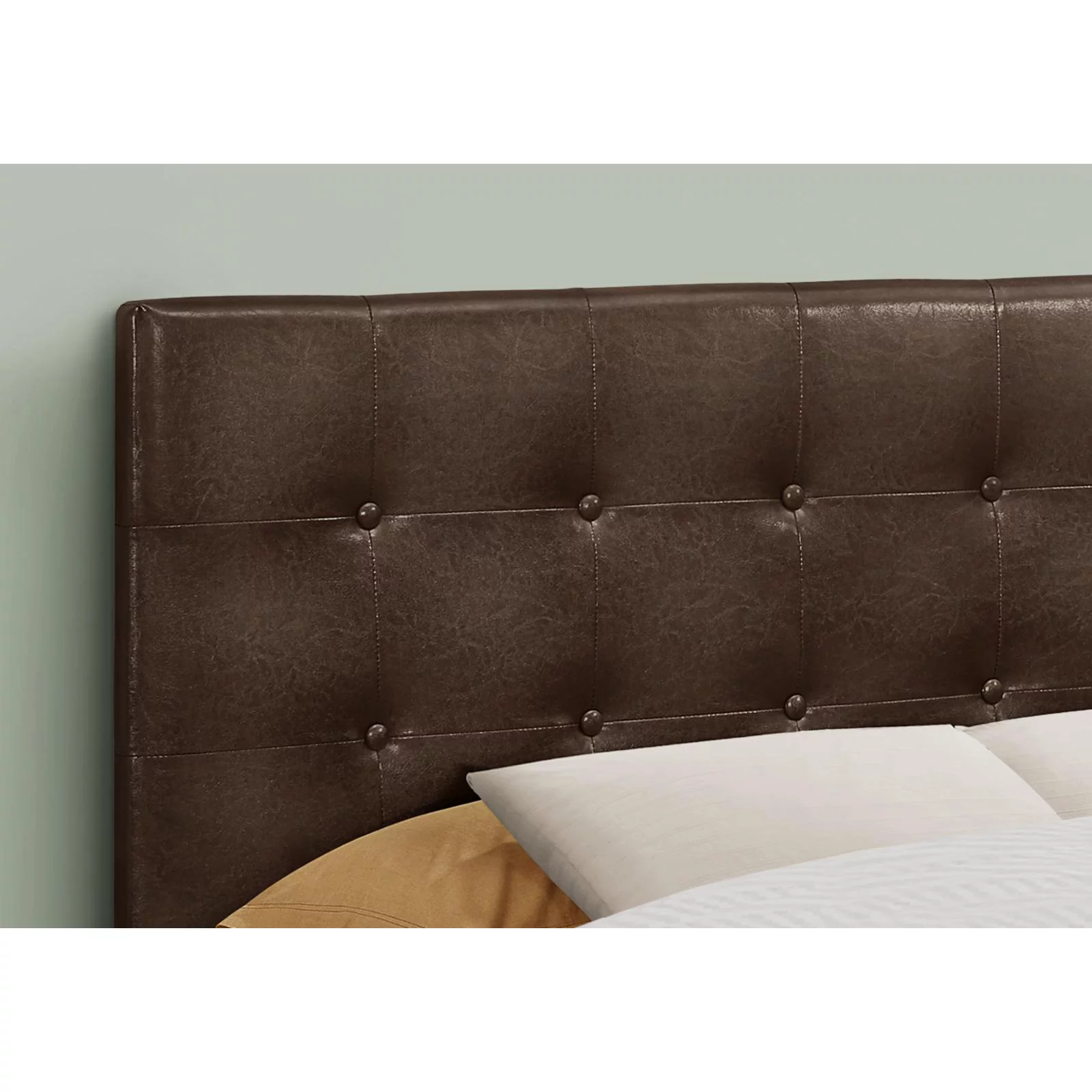 Bed Headboard Only Full Size Bedroom Upholstered Pu Leather Look White