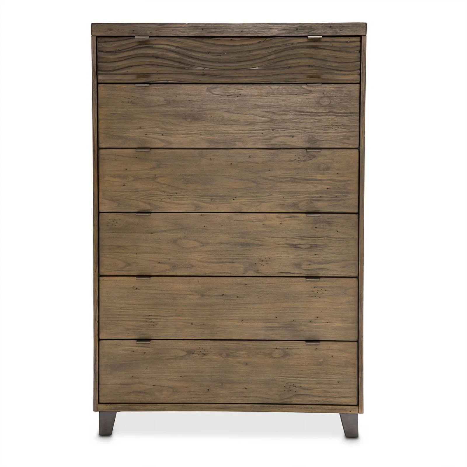 Michael Amini Del Mar Sound 6-Drawer Contemporary Wood Chest in Boardwalk Brown