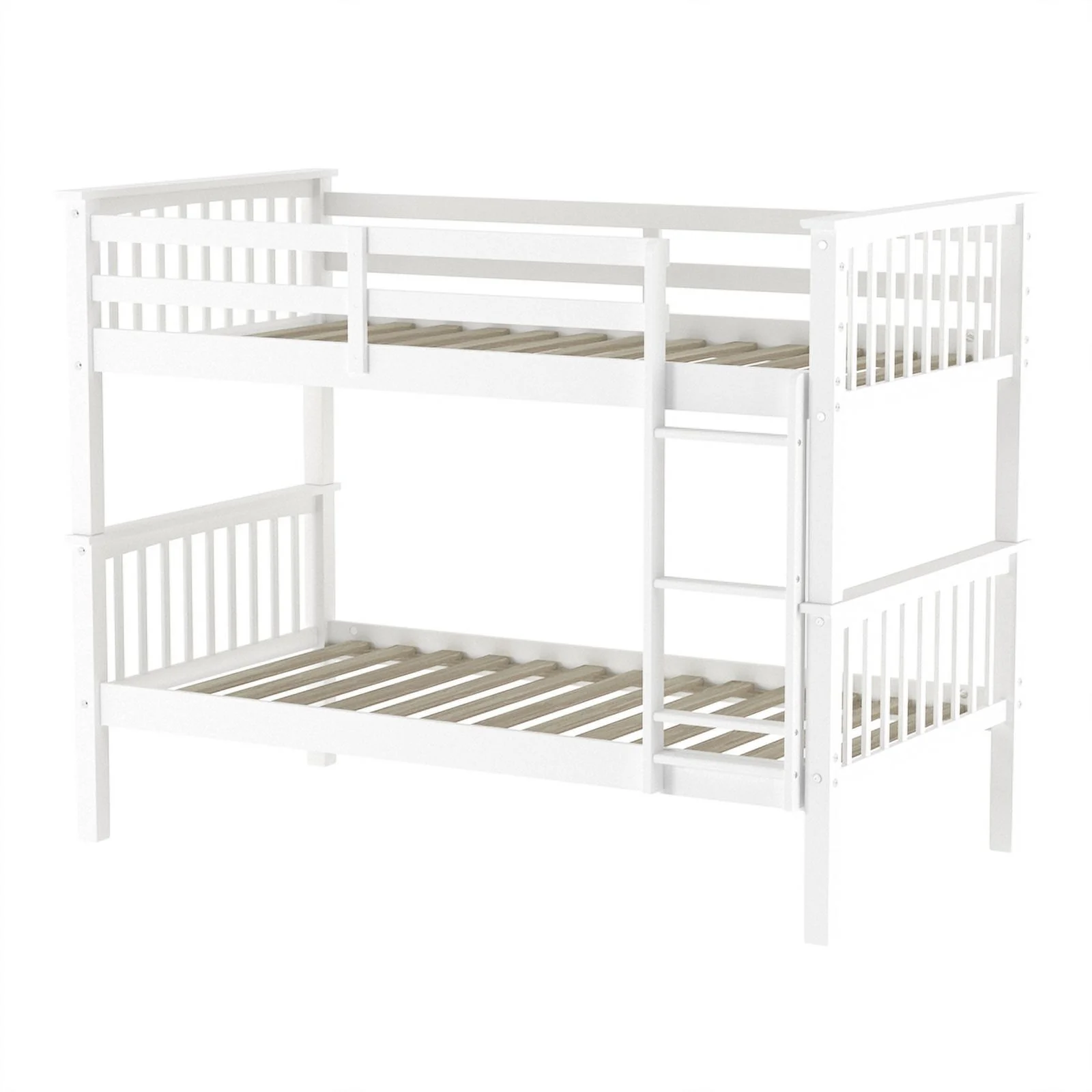 Walker Edison Twin over Twin Solid Wood Mission Design Bunk Bed - White