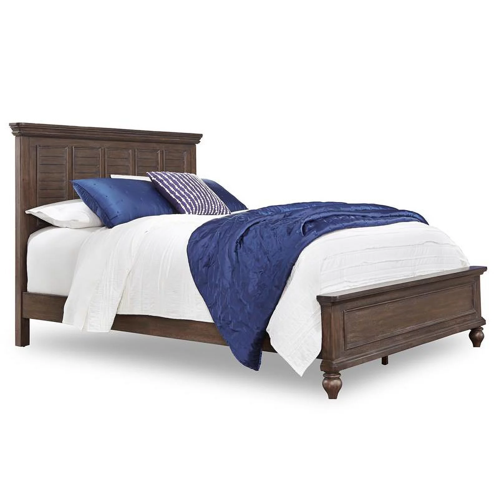 Pemberly Row Modern / Contemporary Wood Queen Bed in Brown Finish