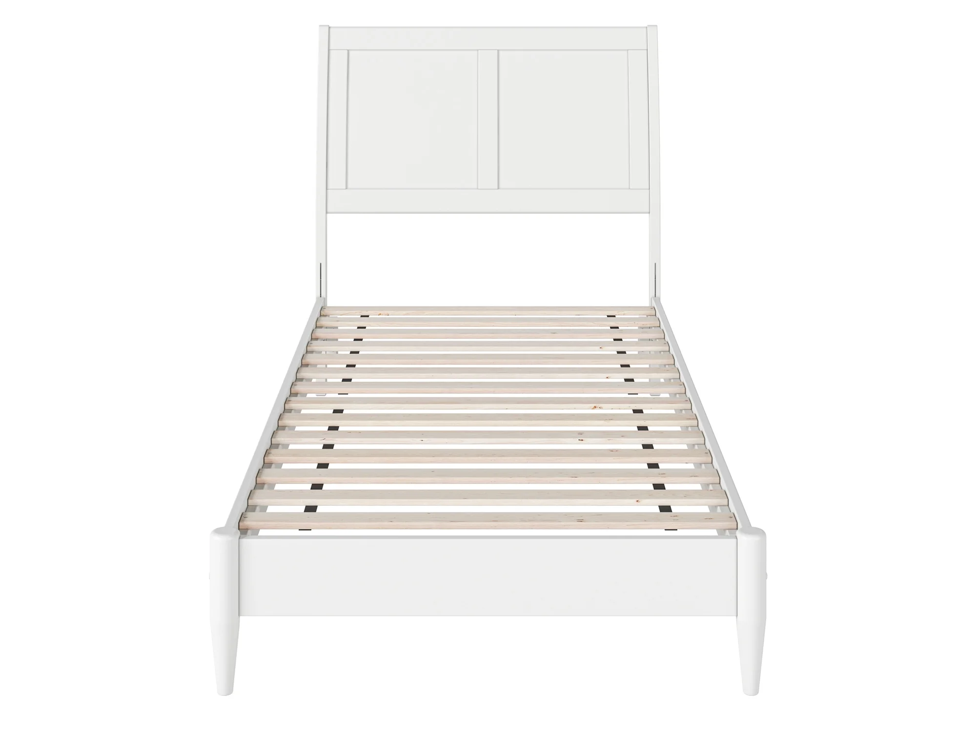 AFI Valencia Twin XL Solid Wood Low Profile Sleigh Platform Bed, White