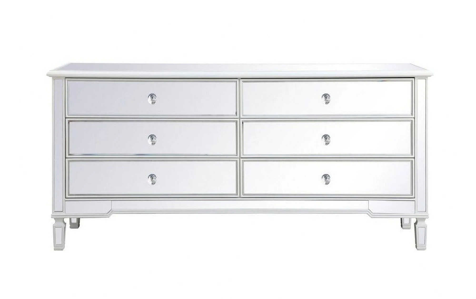 Mirrored Chest in Modern Style-34 inches Tall and 20 inches Wide-Antique White Finish Bailey Street Home 779-Bel-5046449