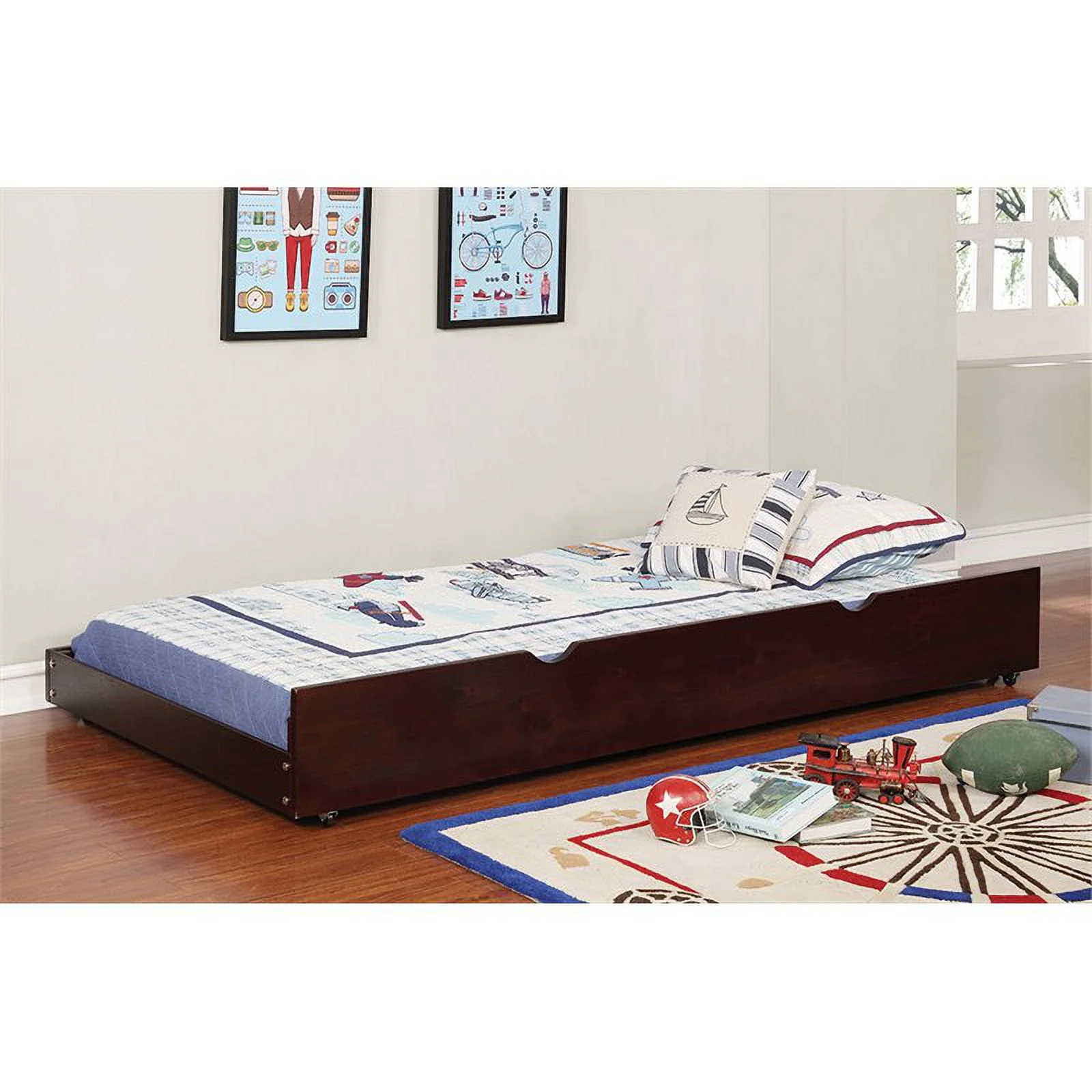Furniture of America Barnes Transitional Wood Twin XL Trundle in Espresso