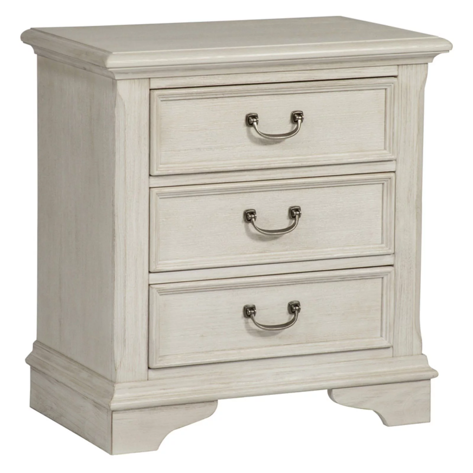 Bayside White 3 Drawer Night Stand