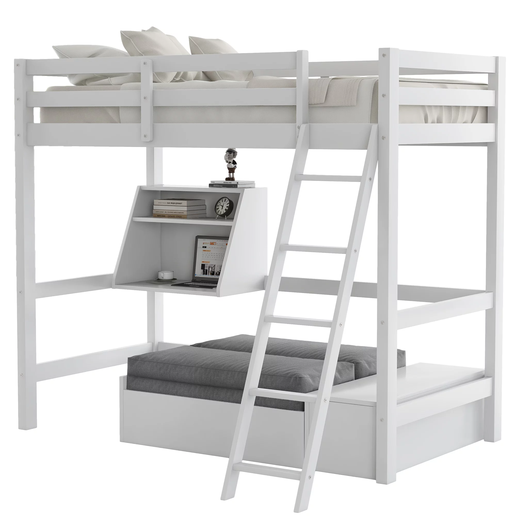 Officery Twin Size Folding Mattress,Tri-fold,Washable Linen Cover,Straps, Bonded Foam,Non-waterproof,Gray(Adapted to LP000073)