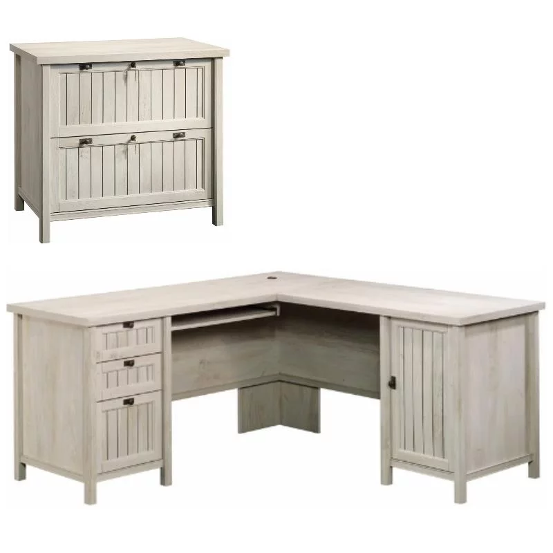 Home Square 2-Piece Set with Computer Desk & Lateral File Cabinet