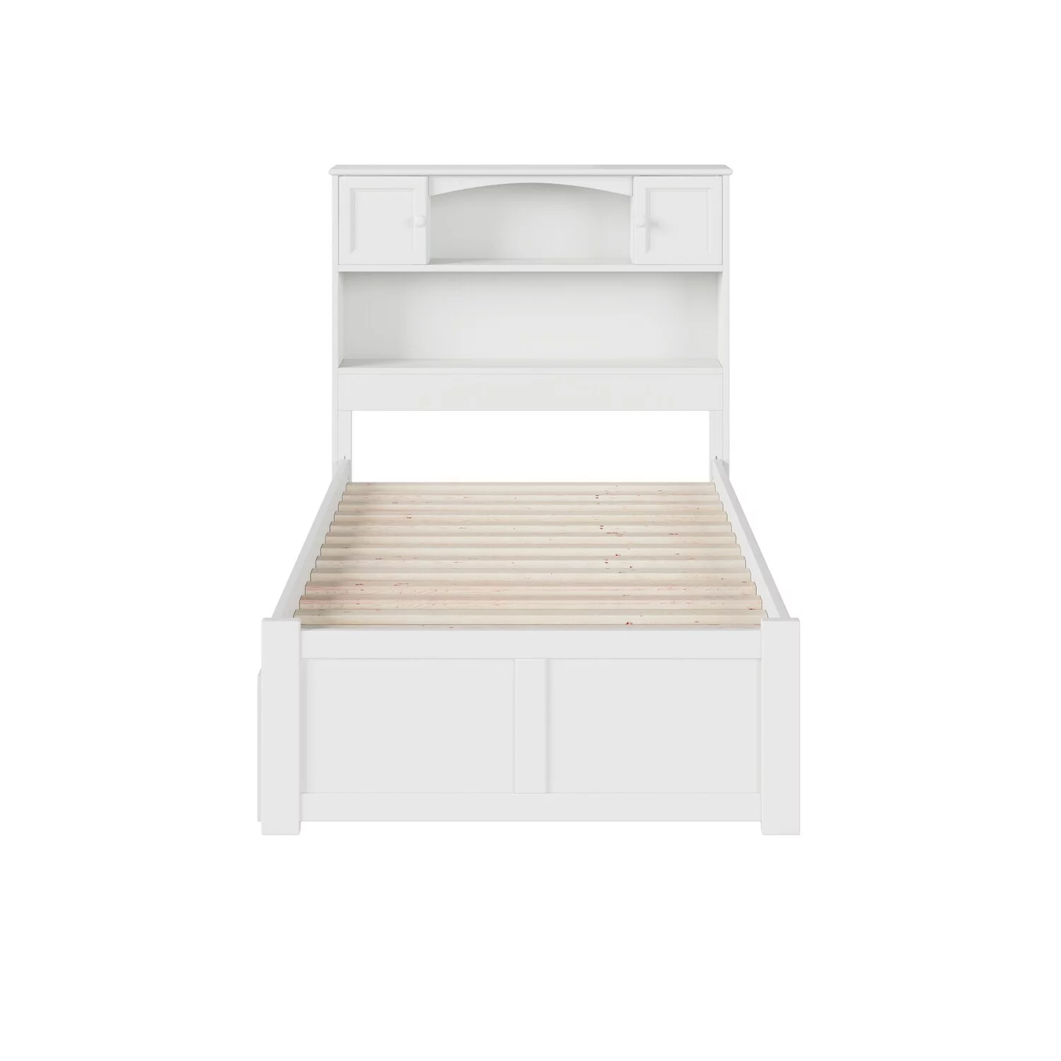 AFI Newport Twin XL Platform Bed with Footboard and 2 Drawers in White