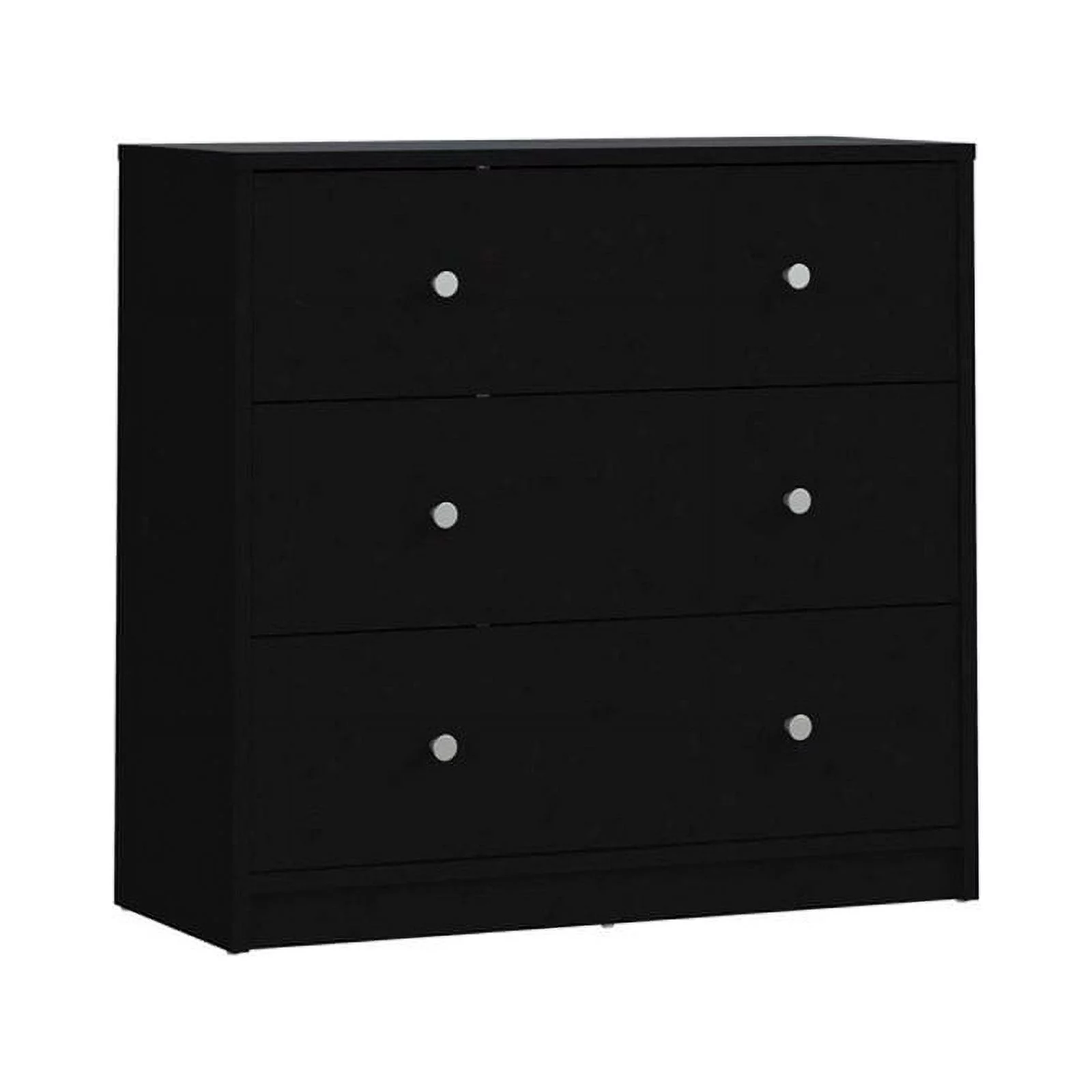 Atlin Designs Traditional 3-Drawer Engineered Wood Chest Dresser in Black