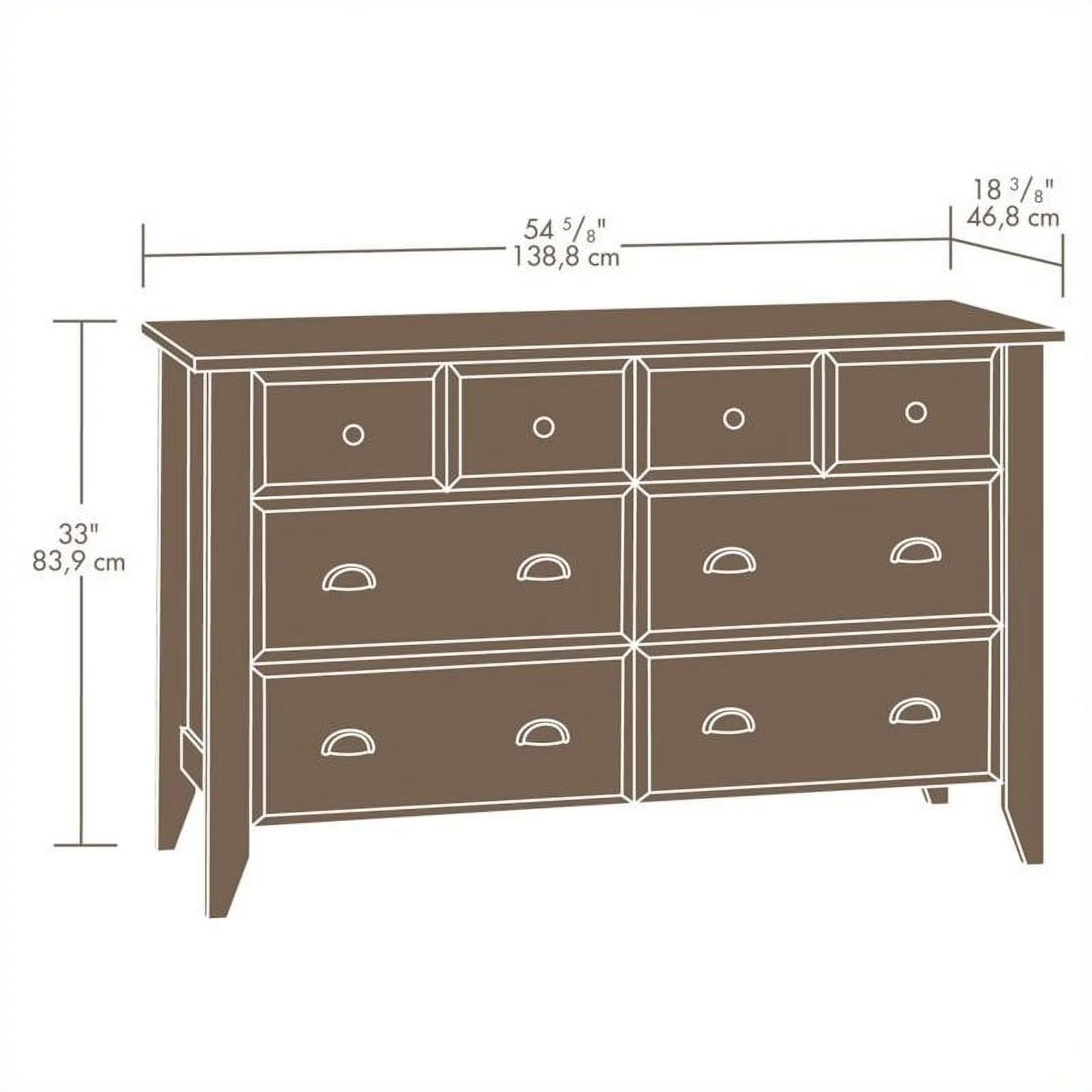 Kingfisher Lane 6 Drawer Dresser in Soft White