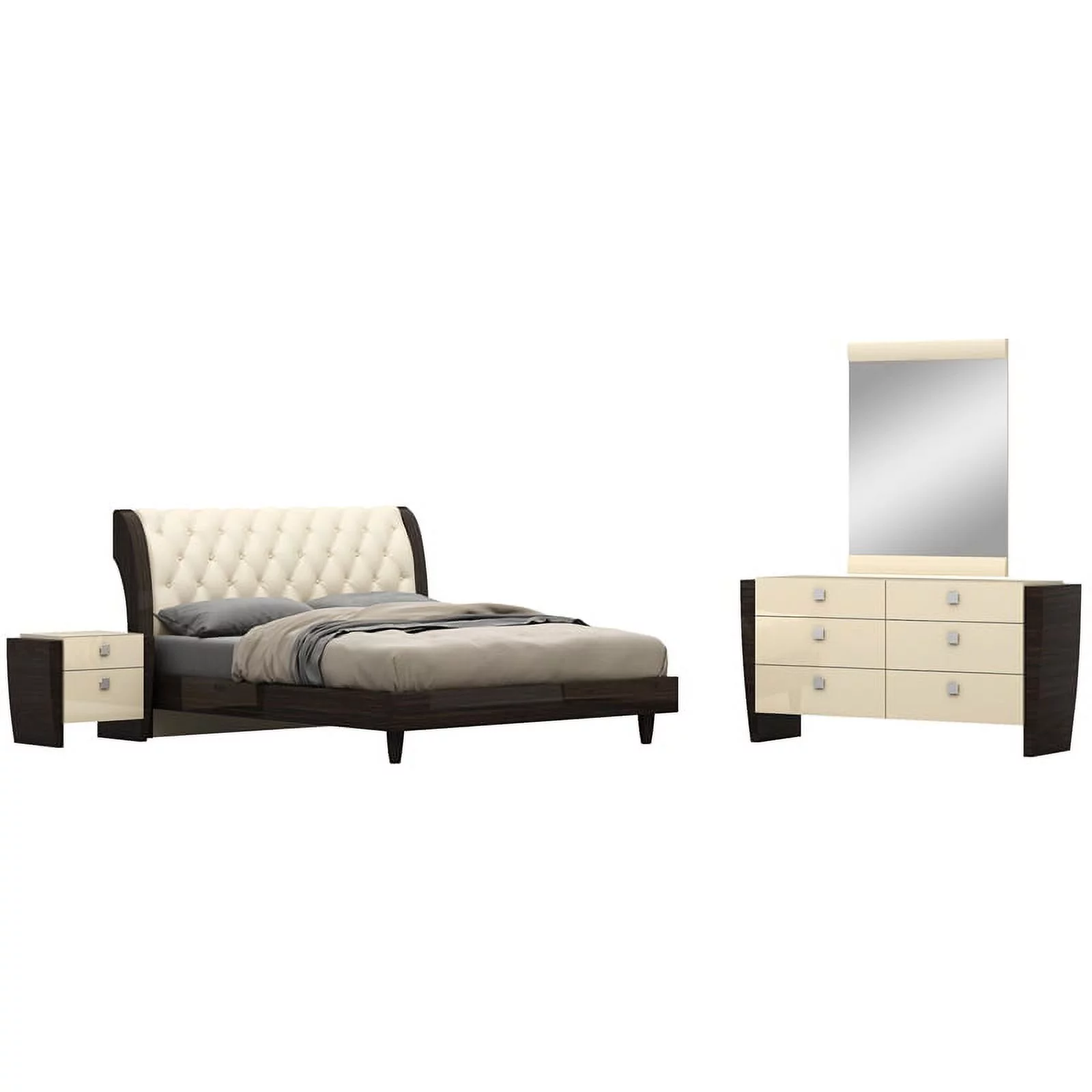 Titan Furnishings Sofia 4-Piece Wood California King Bedroom Set in Beige