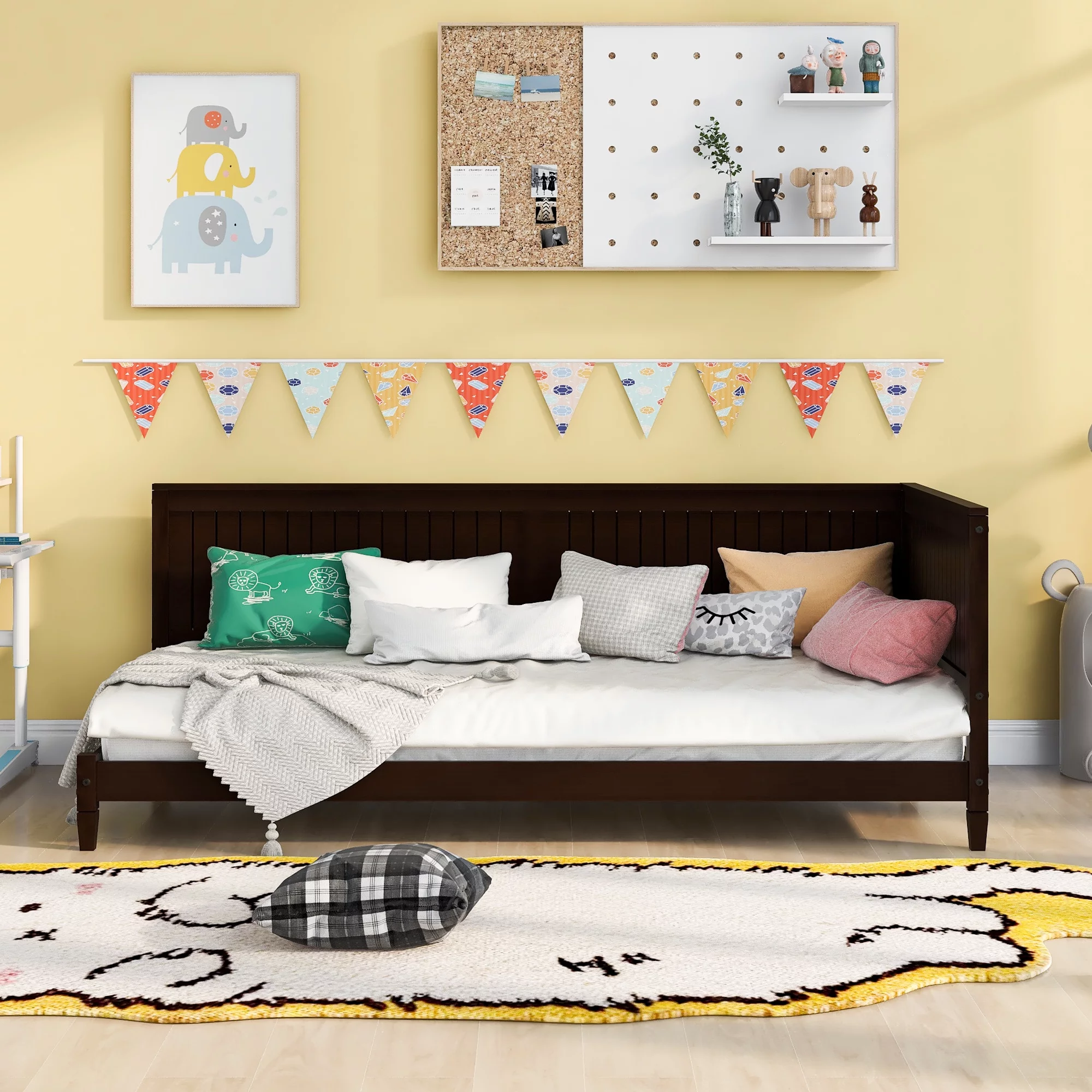 CoSoTower Twin Size Wood Daybed/Sofa Bed, Espresso