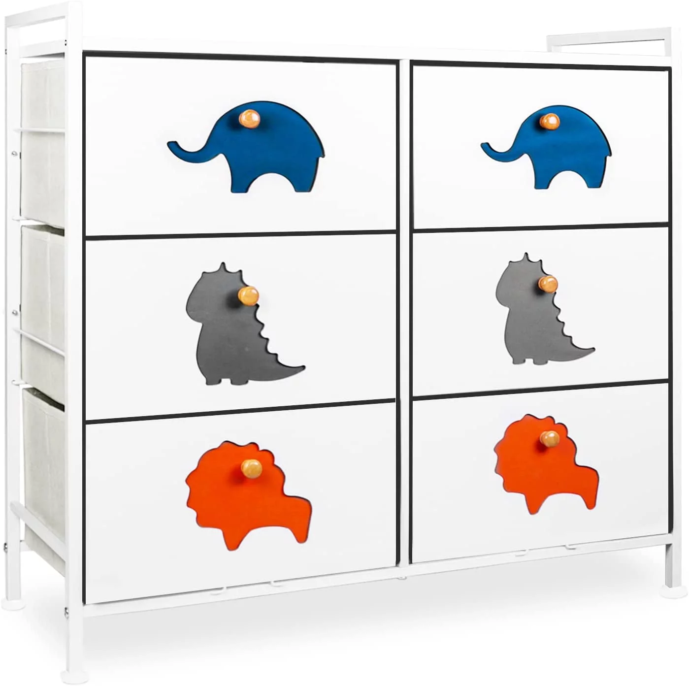 Popular FRAPOW Kid Dresser with 6 Drawers Boy Storage Organizer Dresser for Baby Child with Wood Top Metal Frame for Living Room Bedroom Hallway