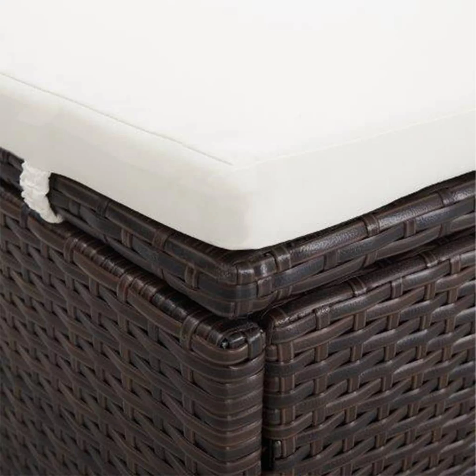 Dcenta 2-Person Sunbed with Cushion Poly Rattan Brown