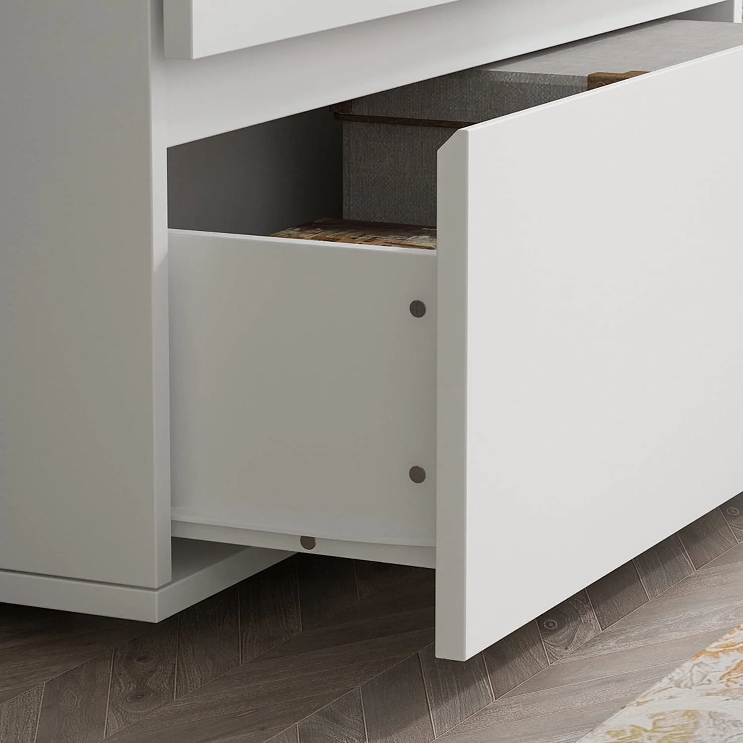 Modern 3-Drawer Dresser Chest, Wooden Dresser Tower with Wide Storage Space, Dresser Closet for Nursery Living Room Bedroom Hallway (White)