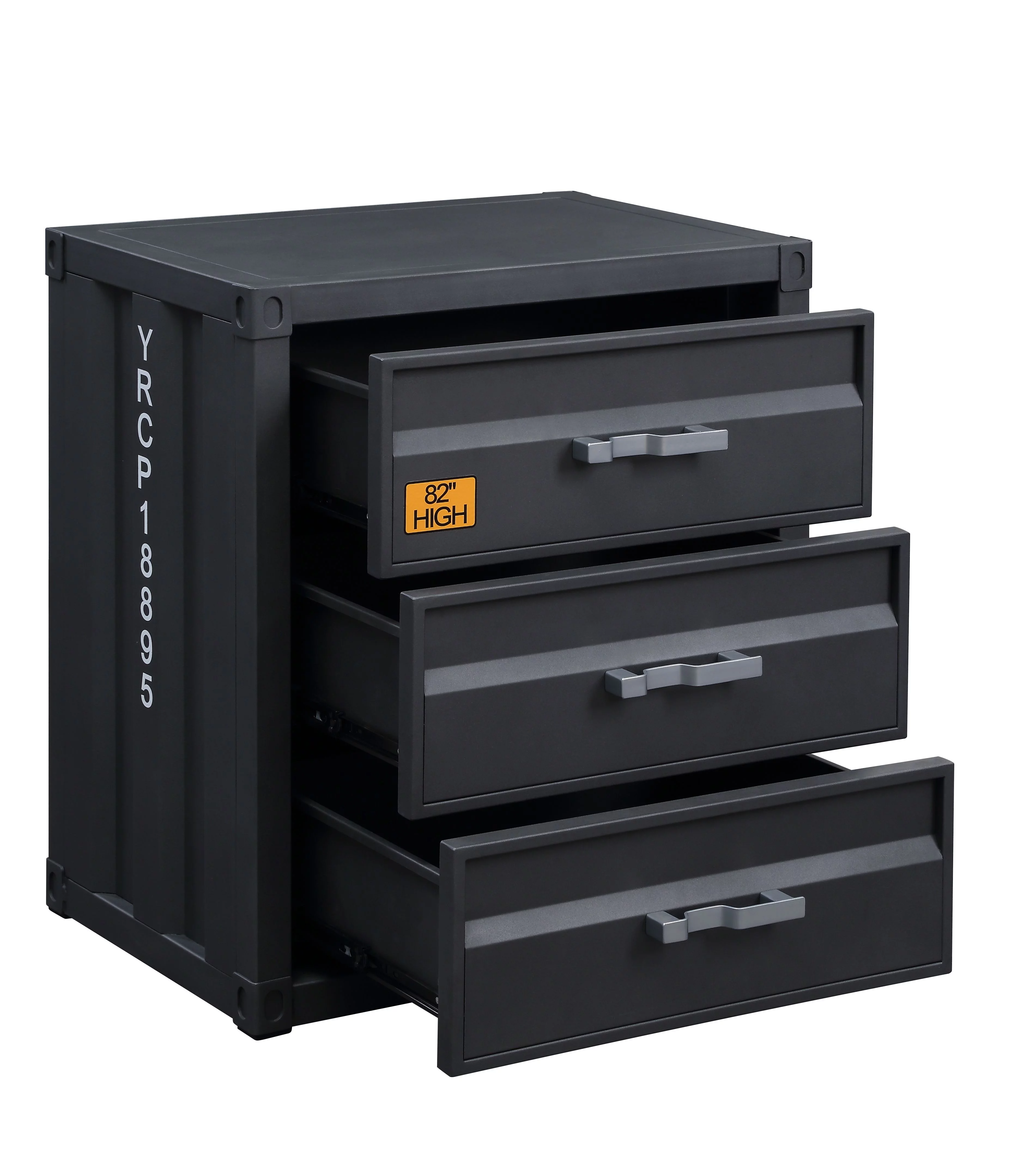 ACME Cargo 3-Drawer Chest, Gunmetal Finish 37957