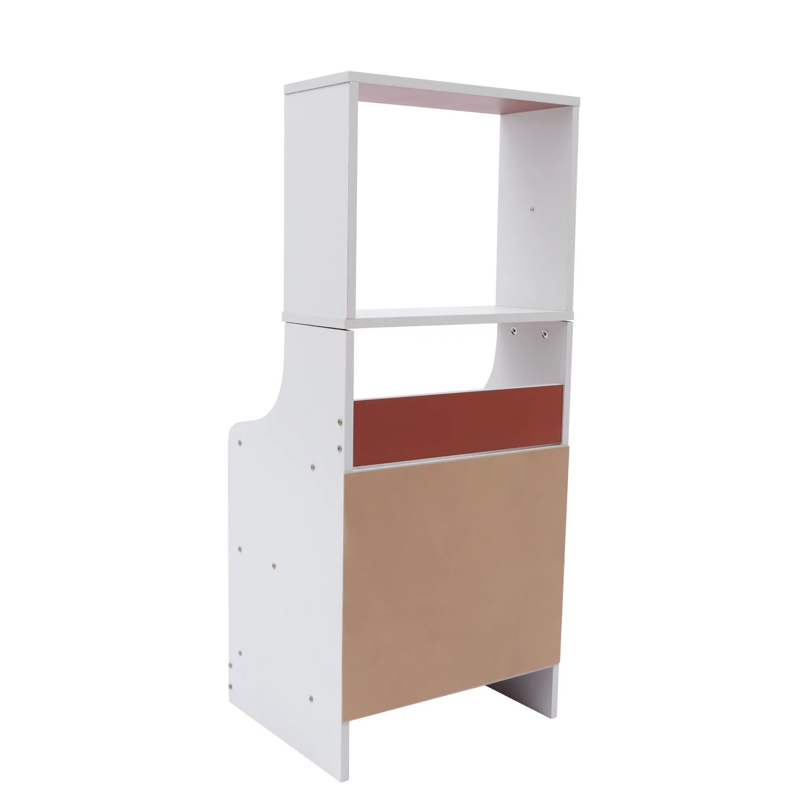 2 Drawer Bedside Table Cupboard Cabinet Bedroom Nightstand Storage Display Stand Bedside Table with Side Hook 2in1 Tall Bed End Table 2 Drawers Shelves Storage Bedroom Nightstand