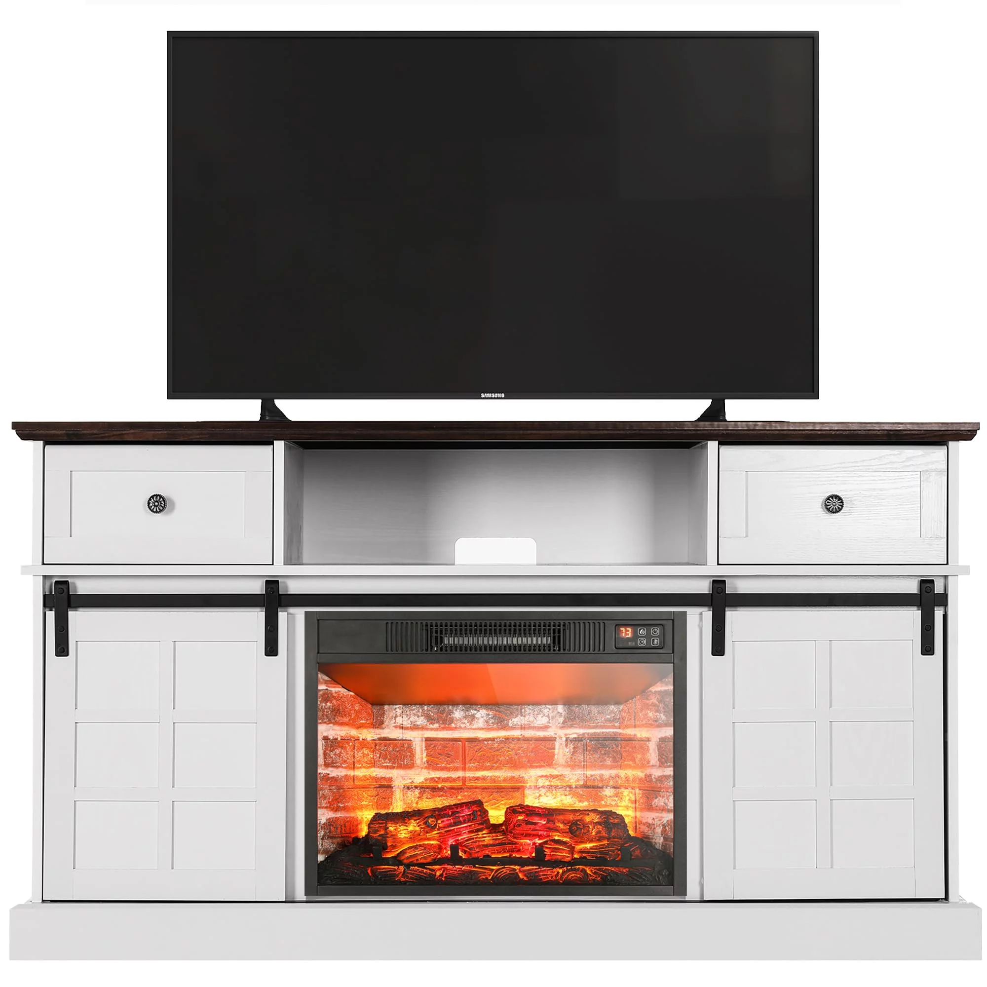 Relefree Fireplace TV Stand, 58 in Entertainment Center TV Console with 23