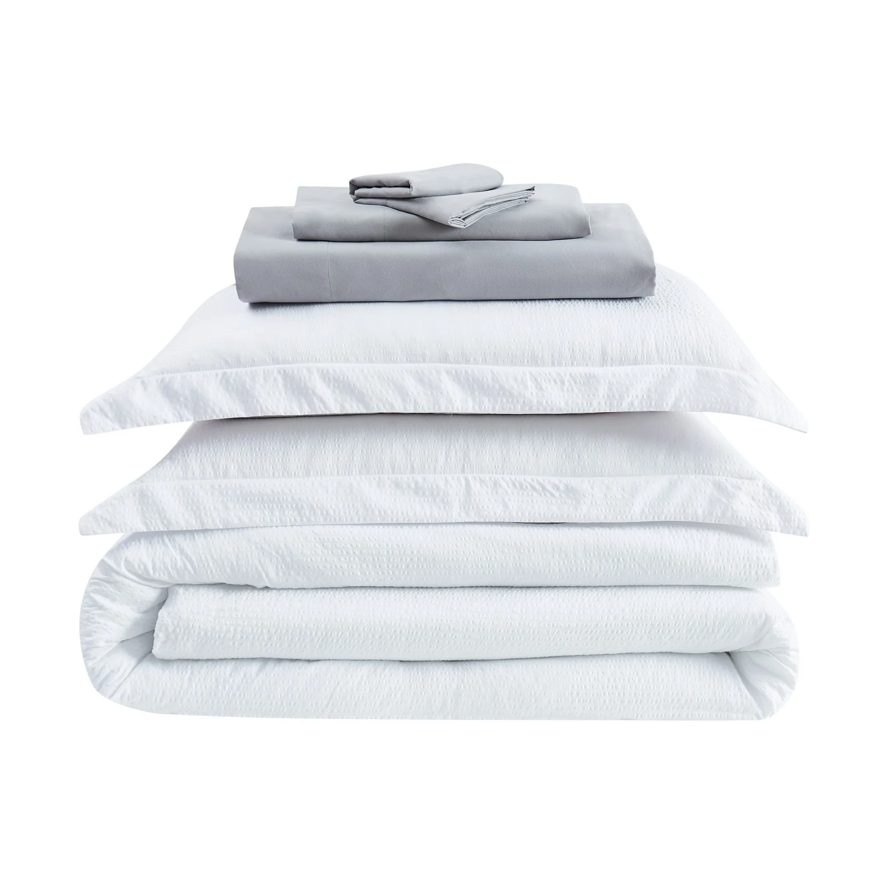 Truly Calm Antimicrobial Solid Polyester Bed in a Bag Sets, Queen, White, 7-Pieces