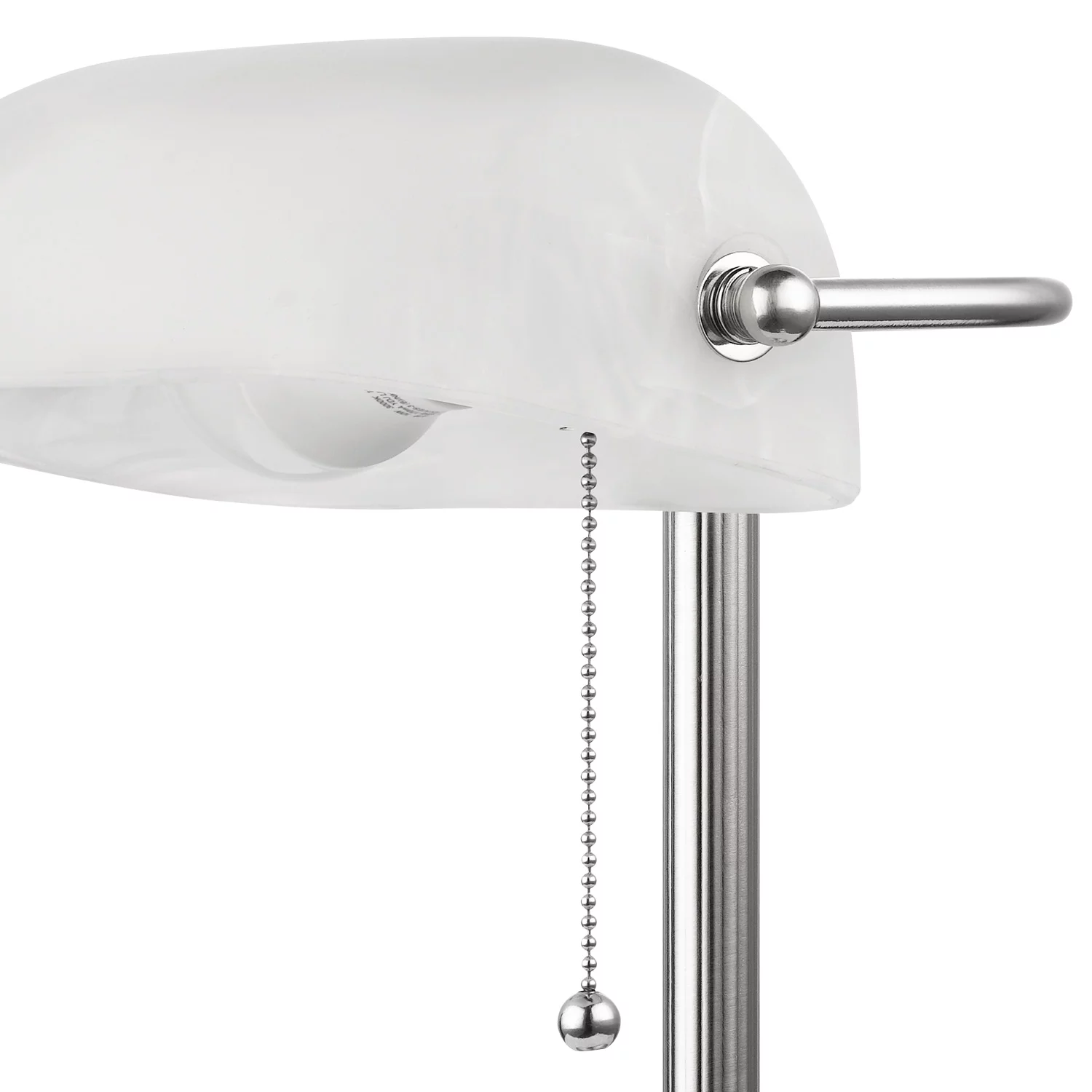 Novogratz x Globe LED for Life Brushed Steel Frosted Shade Banker Lamp, 12711