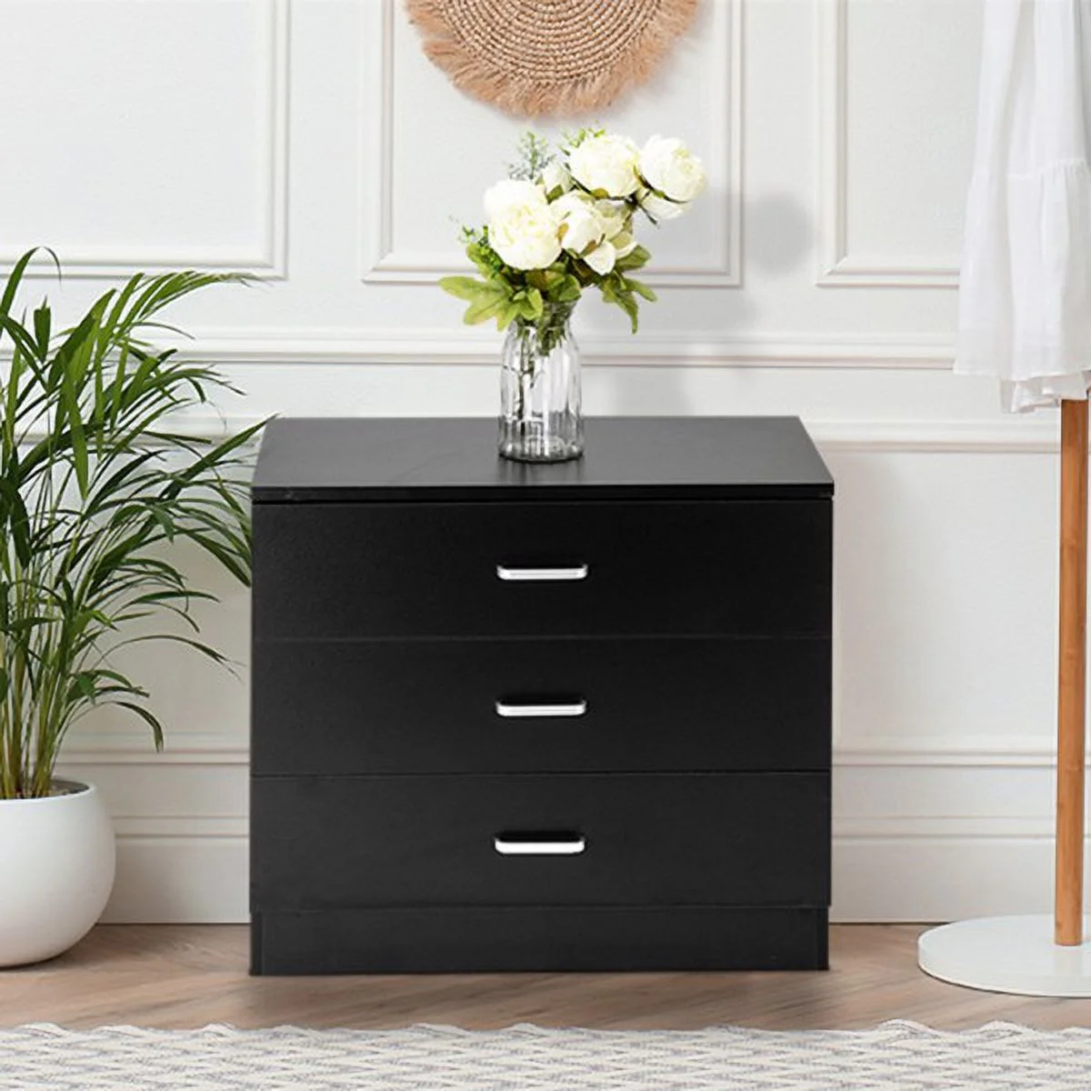 Wood Simple 3-Drawer Dresser Black(=15036471, =43556589)