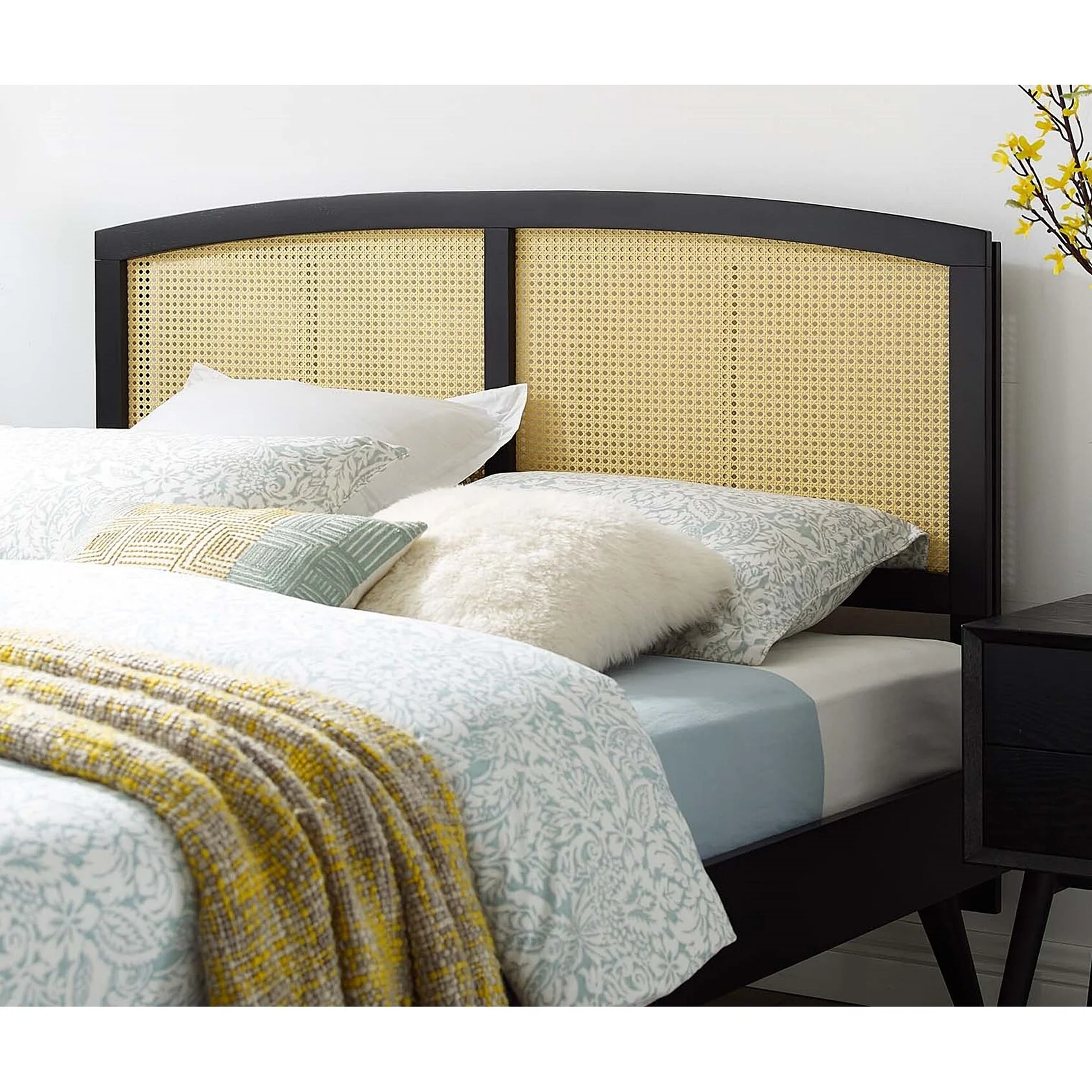 BSD National Supplies Hartford Arched King Size Black Wooden Headboard