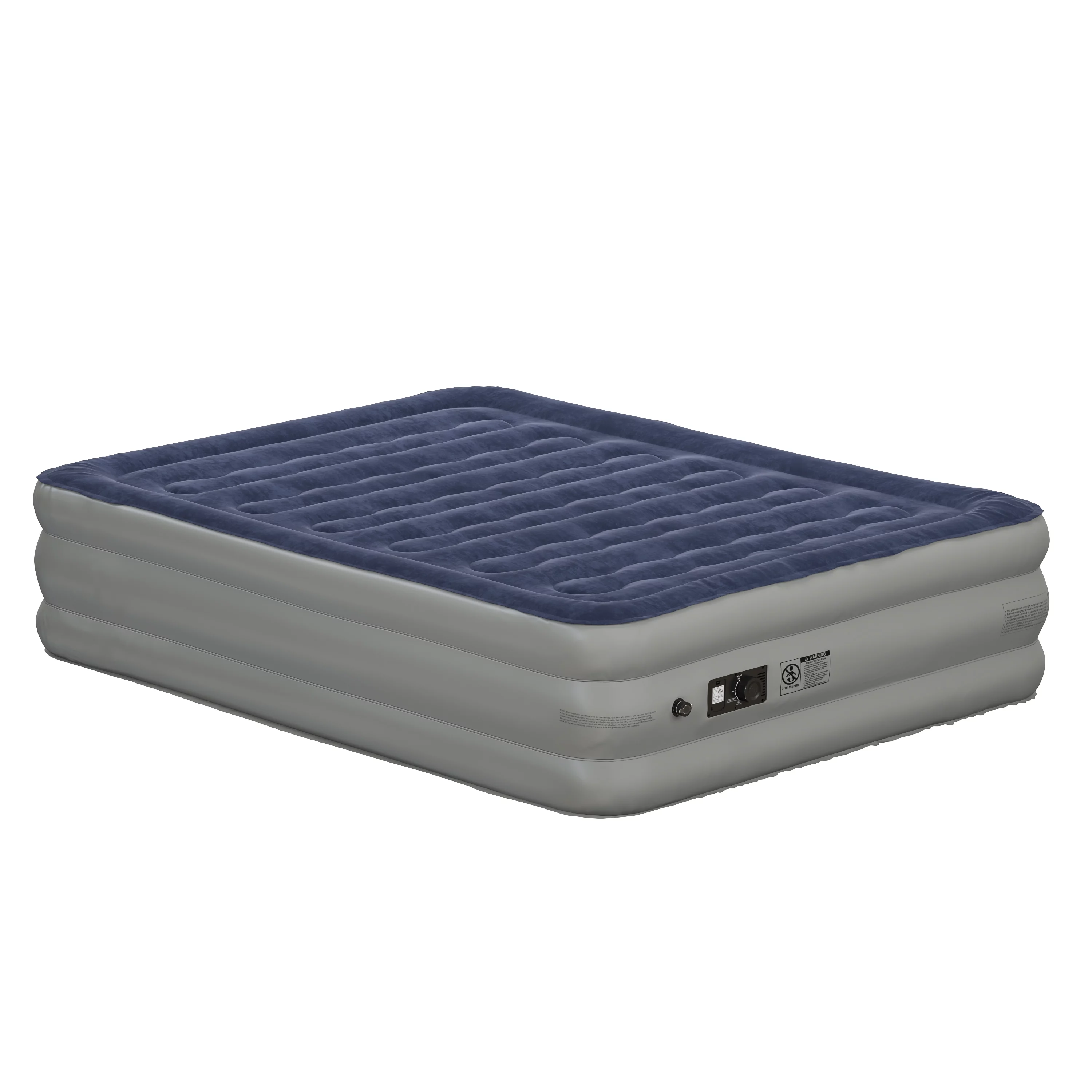 BizChair 18 inch Air Mattress with ETL Certified Internal Electric Pump and Carrying Case - Queen