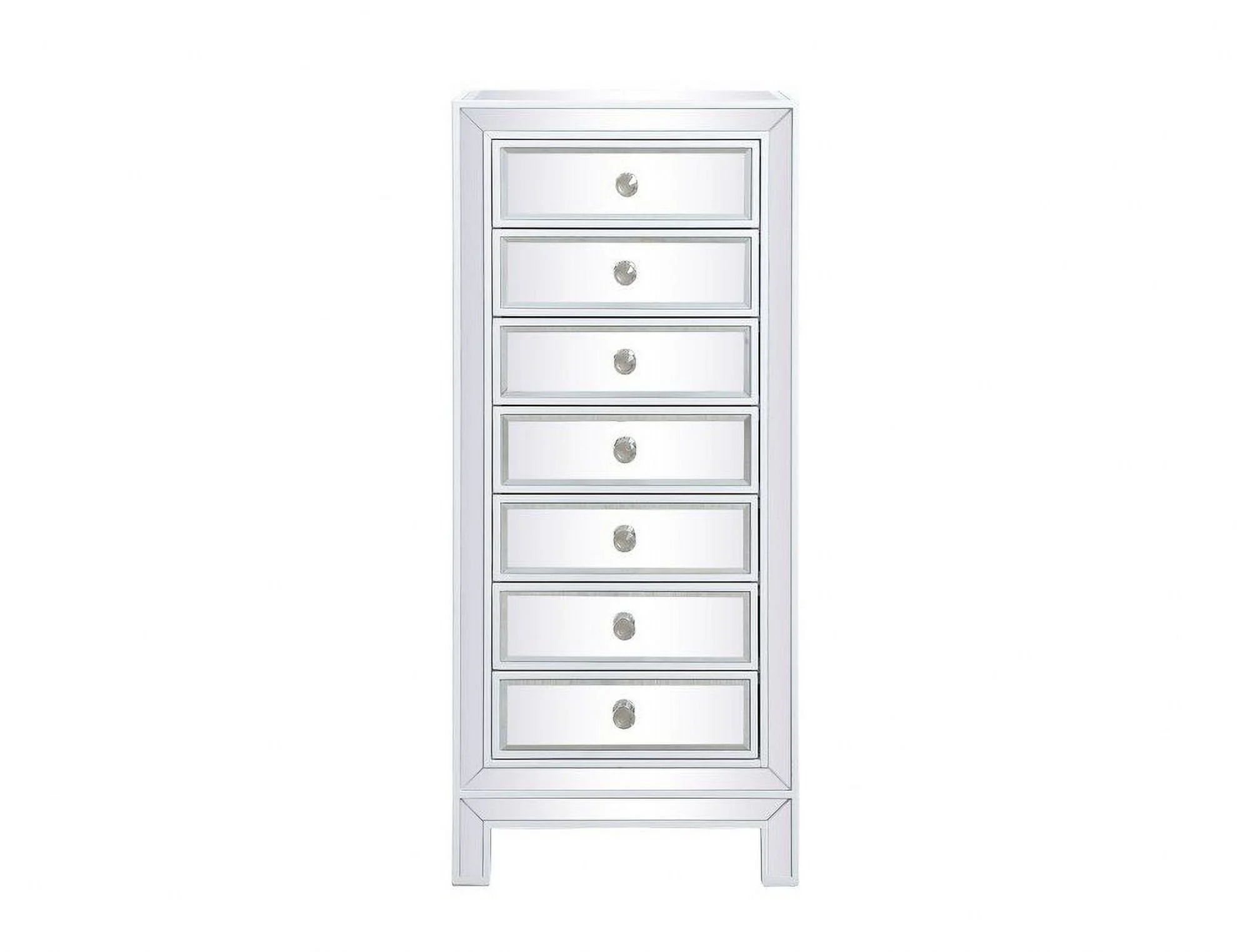 7 Drawer Lingere Chest in Modern Style-42 inches Tall and 15 inches Wide-White Finish Bailey Street Home 779-Bel-5046494