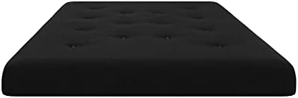 RUNFAYBIU Cozey 6-Inch Bonnell Coil Futon Mattress Polyester Linen Full Black