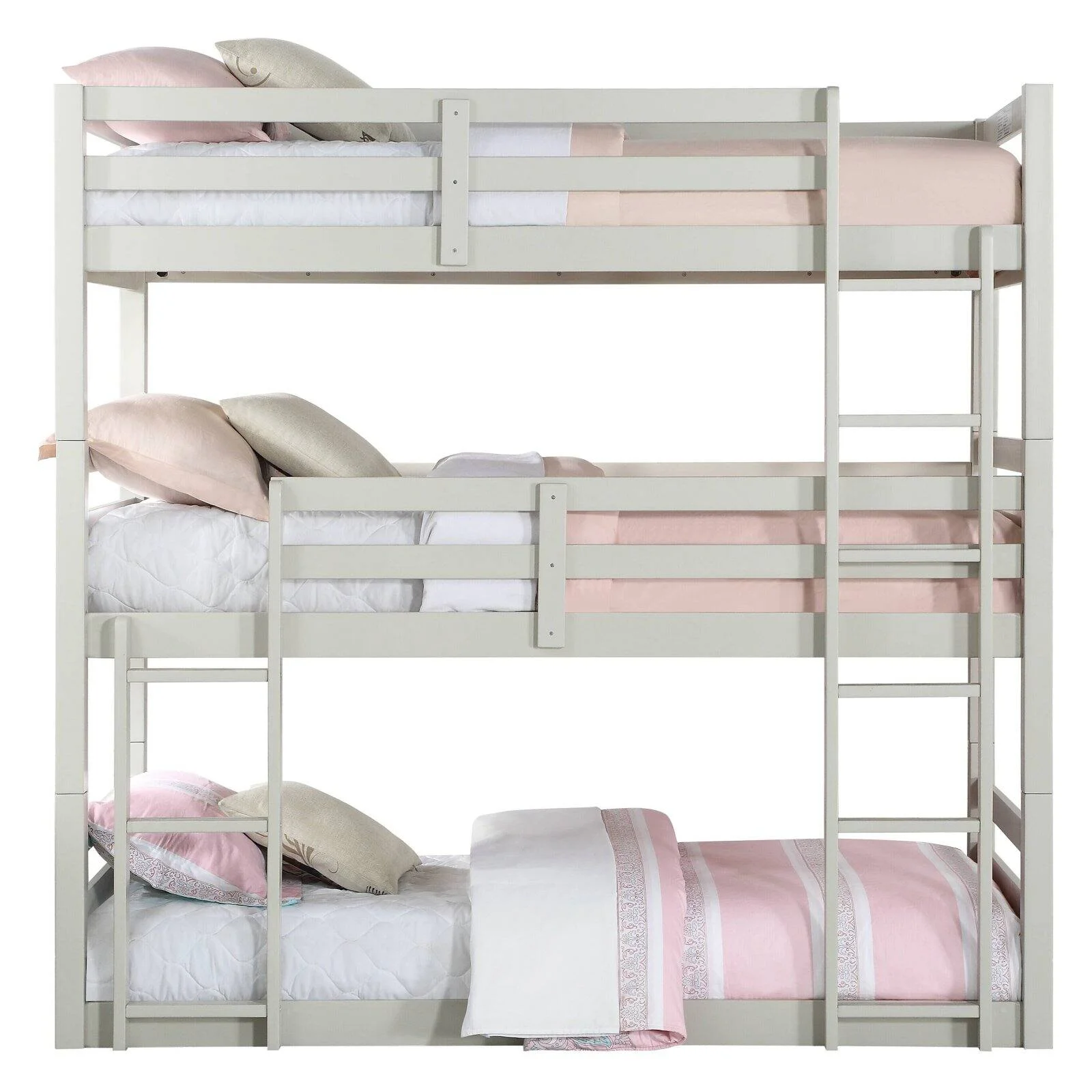 ACME Ronnie Wood Triple Bunk Bed - Twin in Light Gray