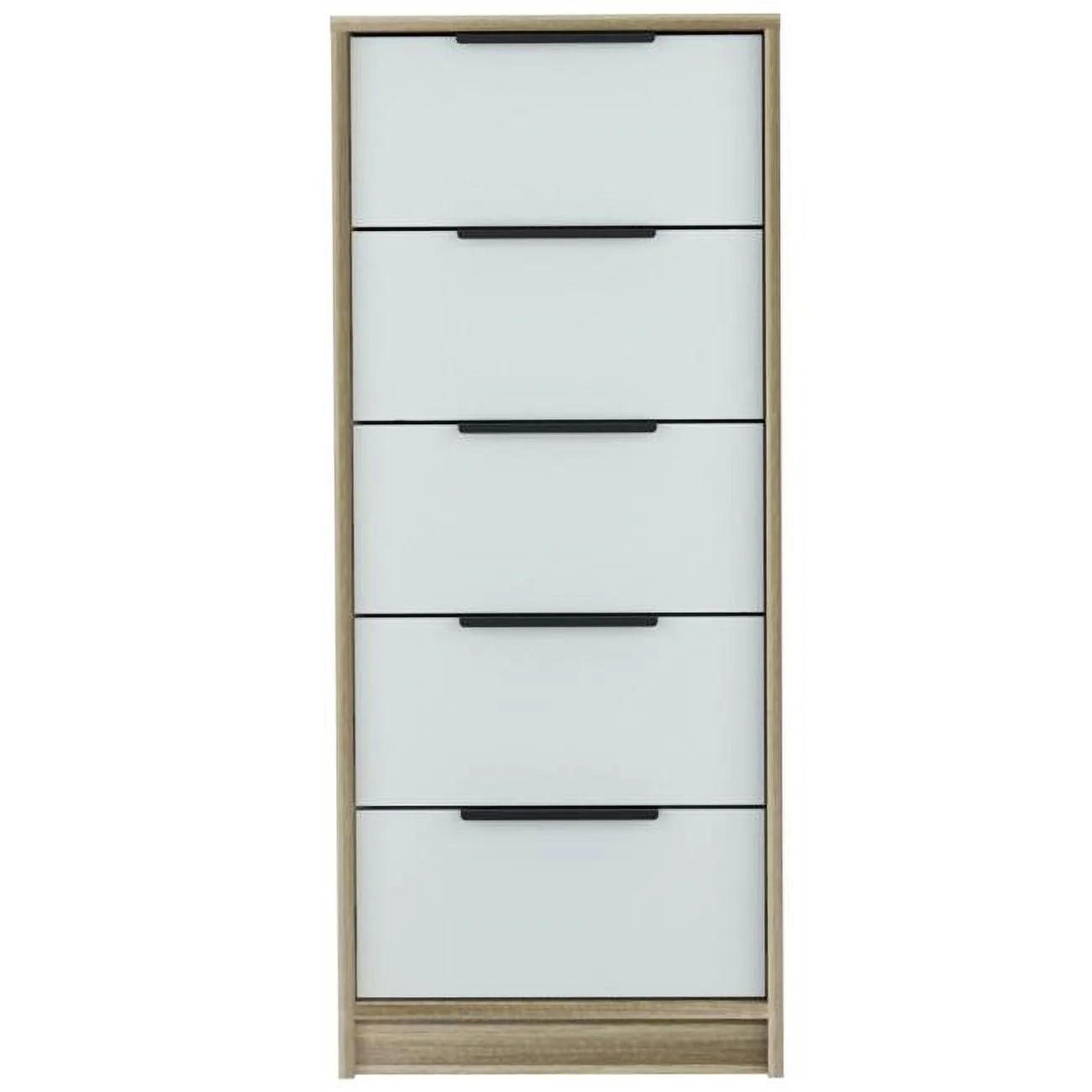 HomeRoots 477817 42 in. Brown & White Five Drawer Chest
