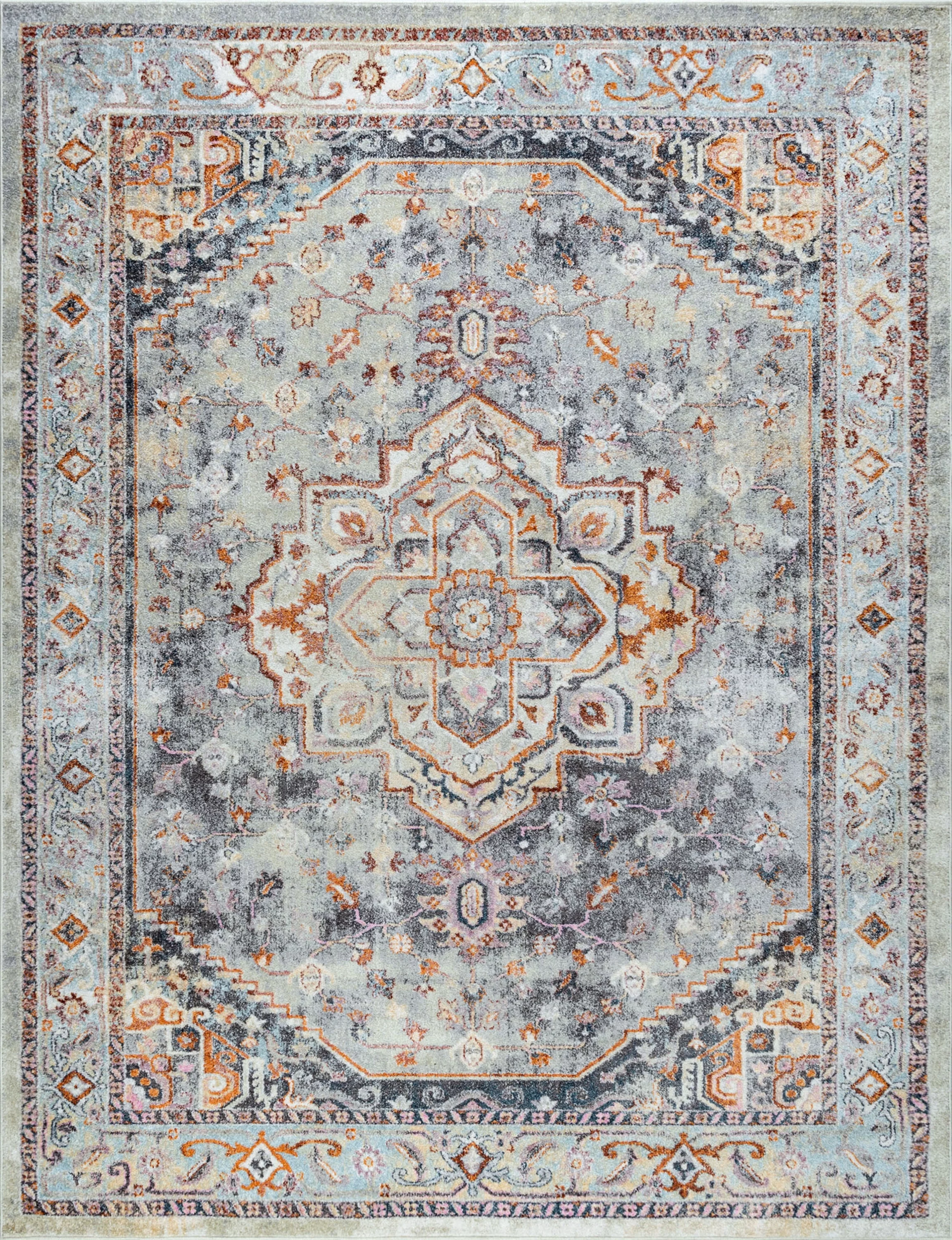 5x8 Traditional Gray Area Rugs for Living Room | Bedroom Rug | Dining Room Rug | Indoor Entry or Entryway Rug | Kitchen Rug | Alfombras para Salas 5'3'' x 7'3''